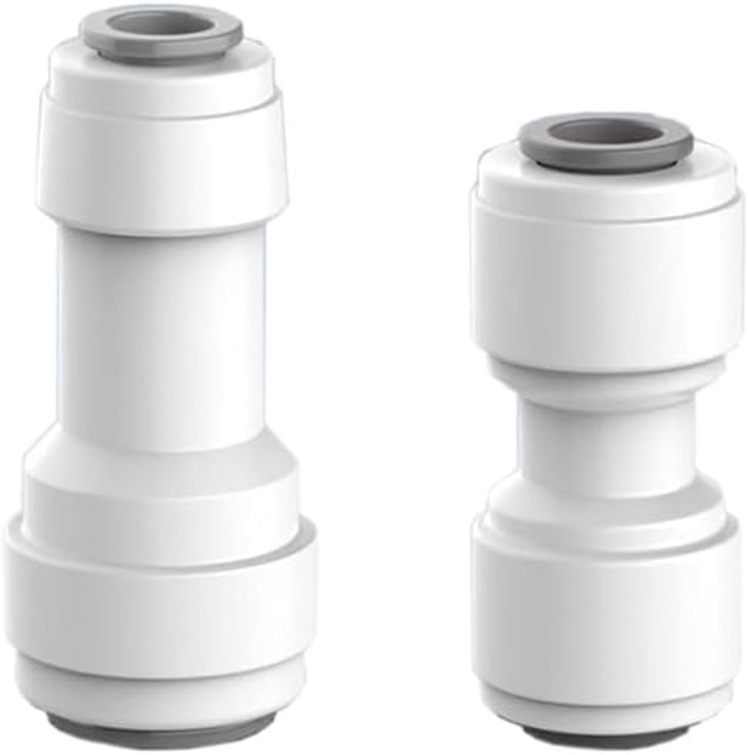 2 stuks snelkoppelingen 1/4 inch naar 1/4 inch, 1/4 inch naar 3/8 inch, rechte push-aansluitingen, duw-fittingen om aan te sluiten, waterslangadapter