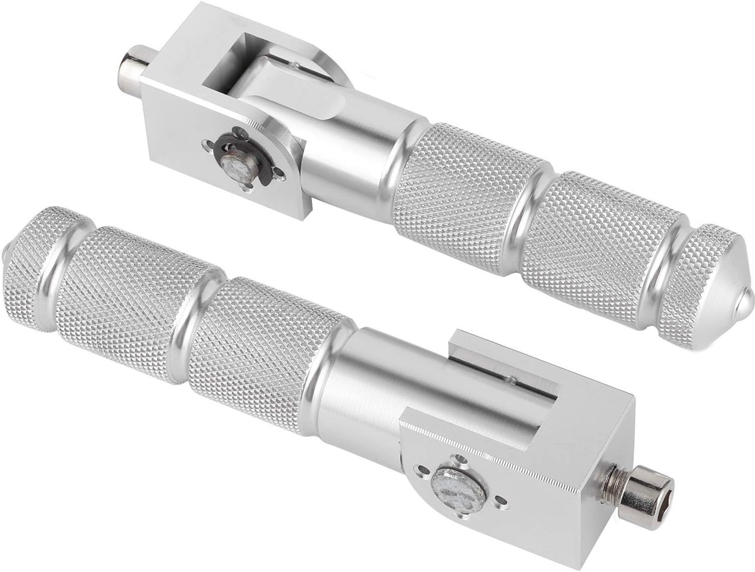 2 x motorfiets voetpedaal, inklapbaar, 90 graden, gemodificeerde achterste voetpedalen, aluminium, ronde klappedalen, 8 mm universele pedalen