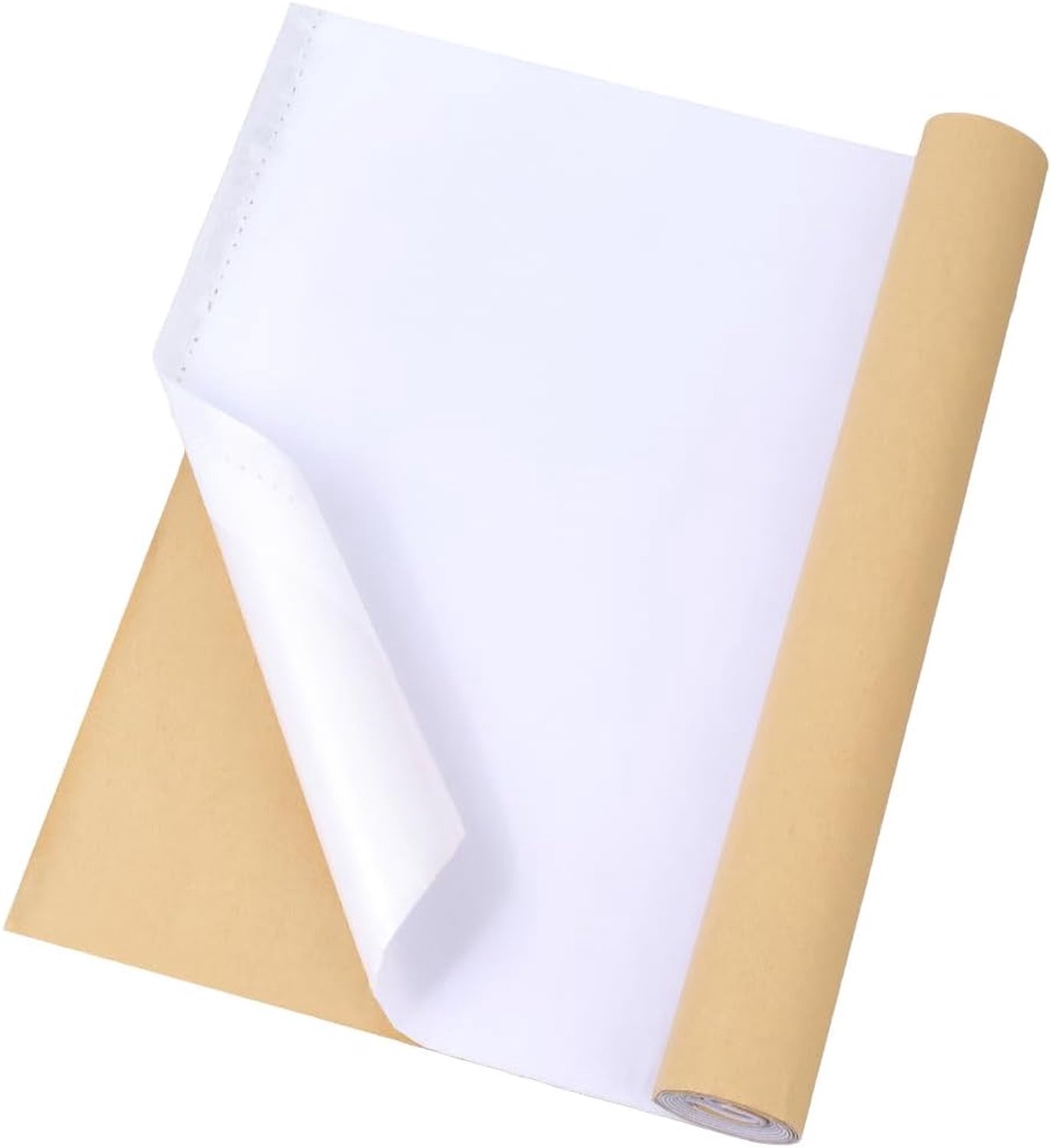 154 cm witte fluwelen zelfklevende reparatiepleister met vlokrug en papieren voering, opplakbare effen kleur behangstof voor kunst, sieradendoosjes, lades, meubels, doe-het-zelfprojecten