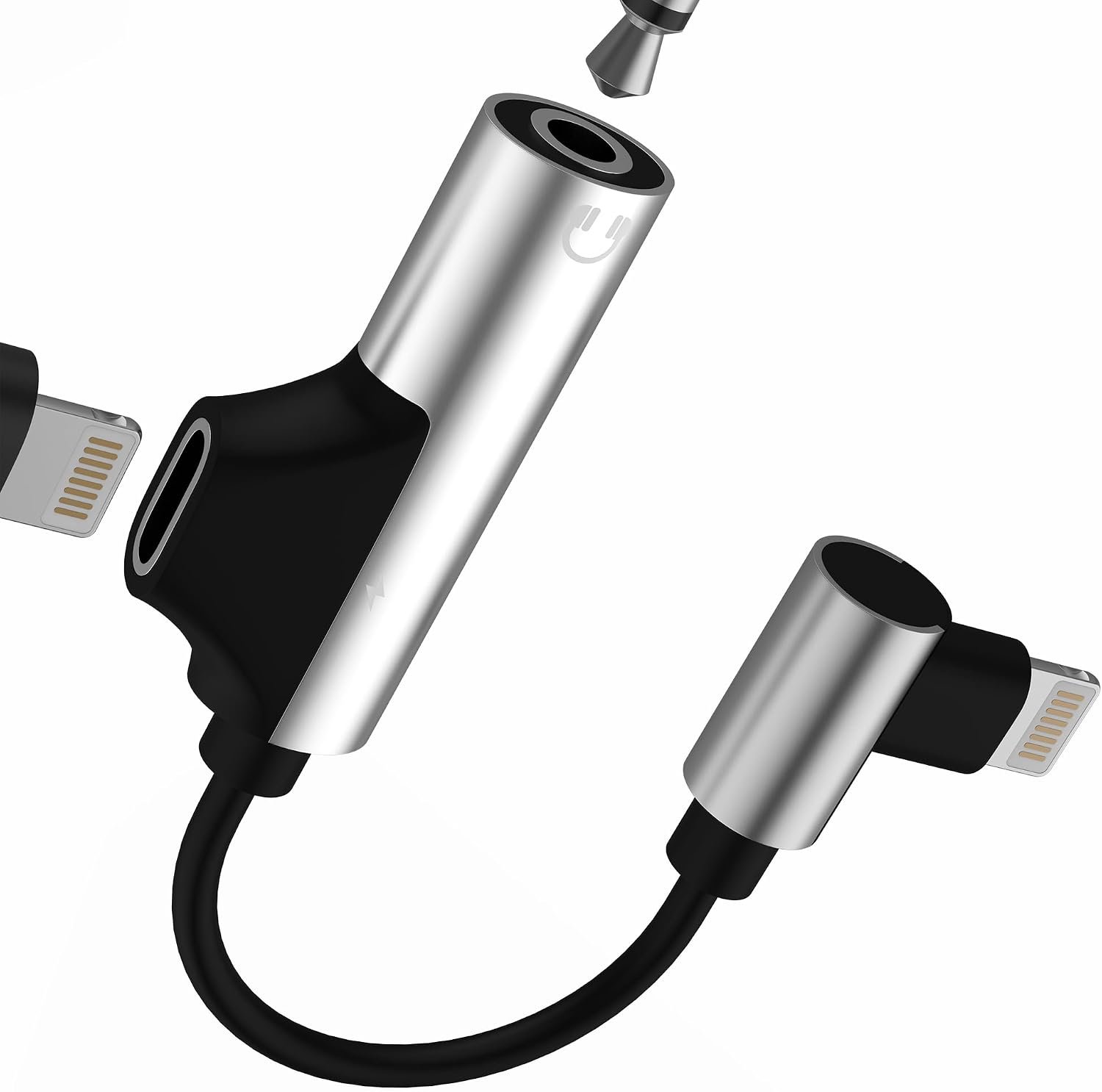 Hoofdtelefoonadapter voor iPhone 14 13 Pro Max Lightning naar 3,5 mm audiokabel AUX oplader voor Apple iPad Aux-aansluiting accessoires converter dubbele bus stekker