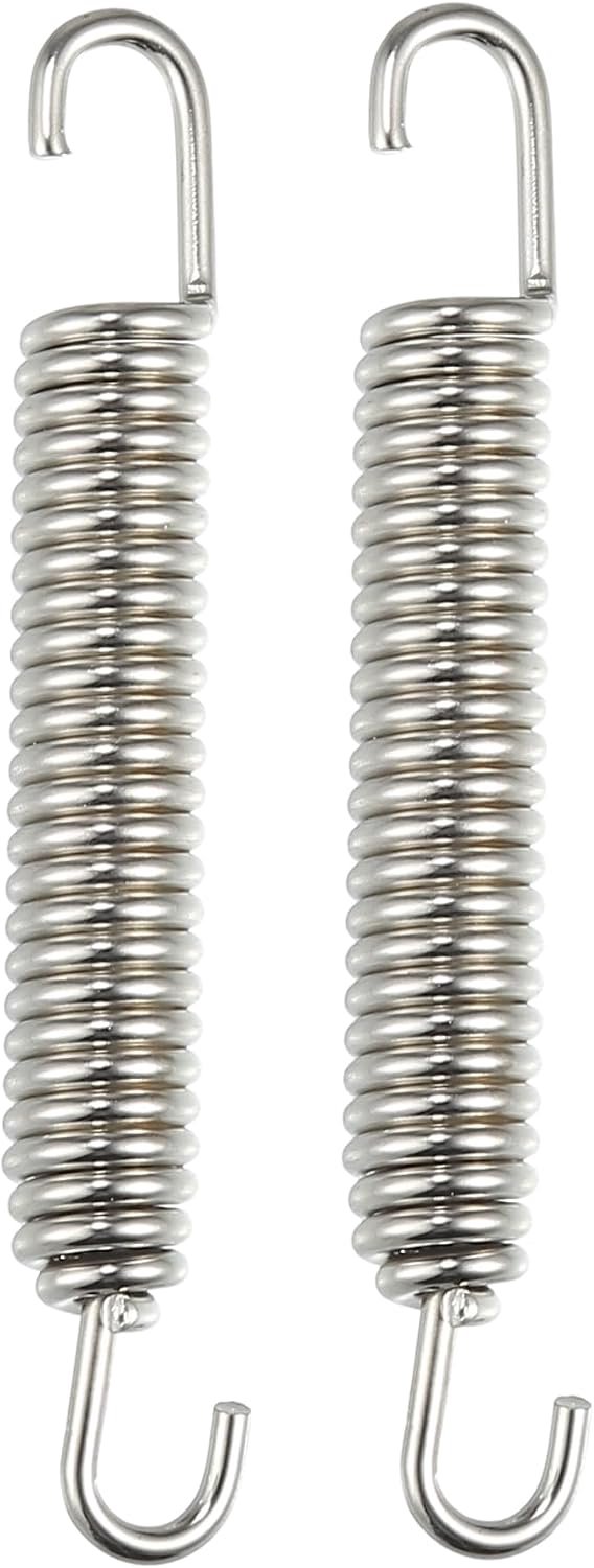 A ABSOPRO 2Pcs Universal Motorcycle Exhaust Spring 80mm 3.15" Stainless Steel Exhaust Spring Hook Customizable - ShopVlot