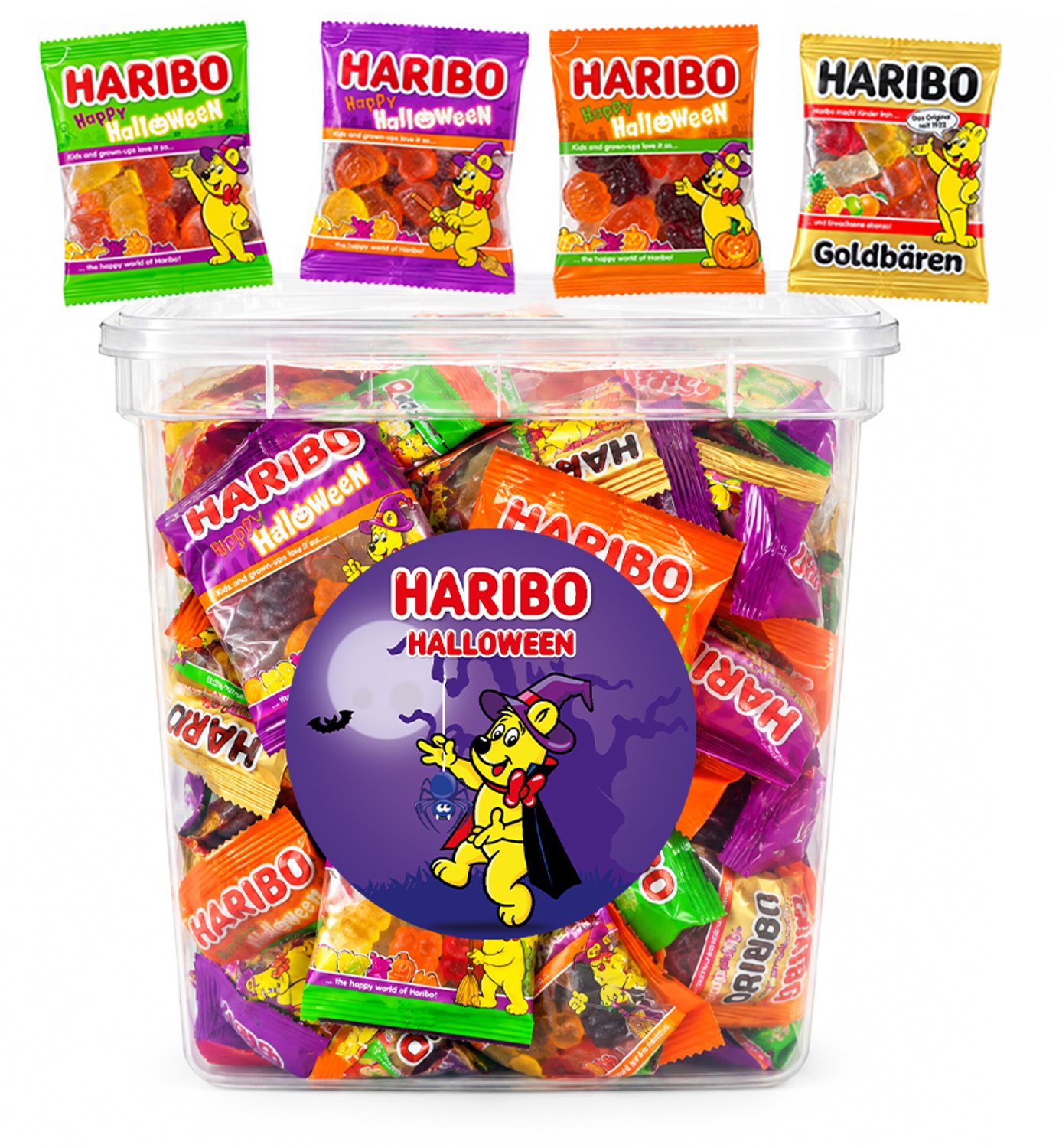 Haribo Halloween snoep 2000g - XL box met individueel verpakte uitdeelzakjes - Halloween traktatie