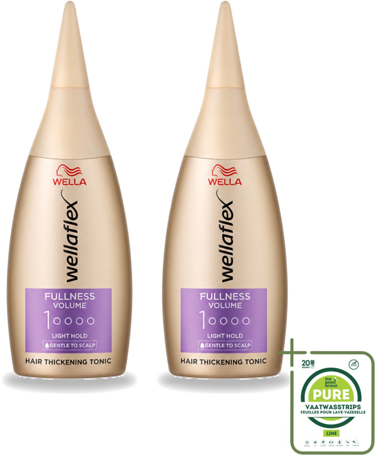 2 x Wella – Flex Fullness Volume – Haar Tonic – 100 ml - Grootverpakking - Vaatwasstrips - Haarverdikker - Volume - Lift - UV Bescherming - Vegan Haarverzorging