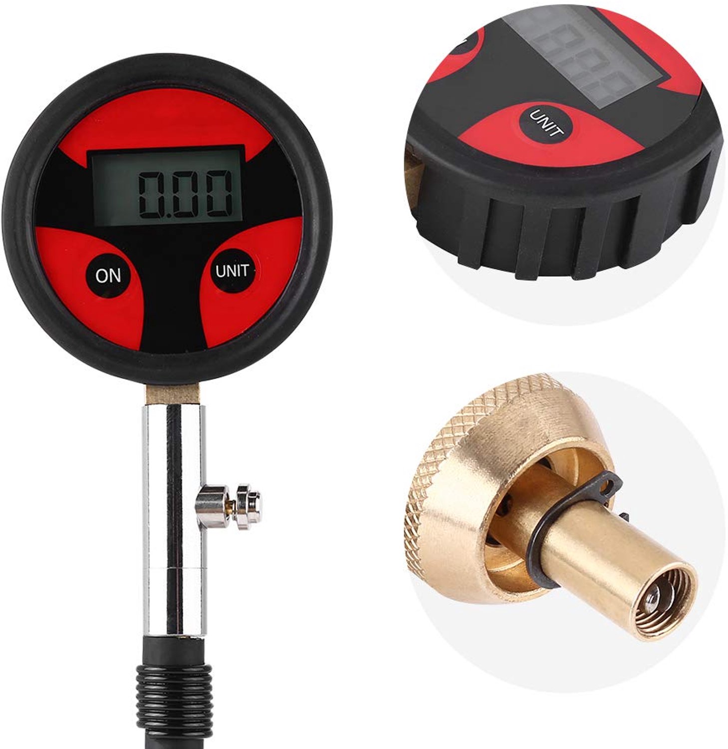 aqxreight Digitale Bandenspanningsmeter LCD Display 4 Eenheden, voor Auto