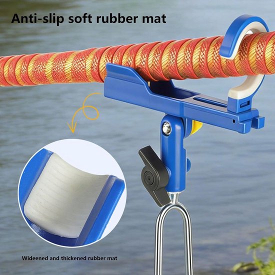 Hengel houder - hengelstok ondersteuning met grondspikes, roestvrij stalen kajak hengelhouders, zware vaste standaard beugel track mount voor ponton dock boot surfen strand kustbank outdoor — afbeelding 3
