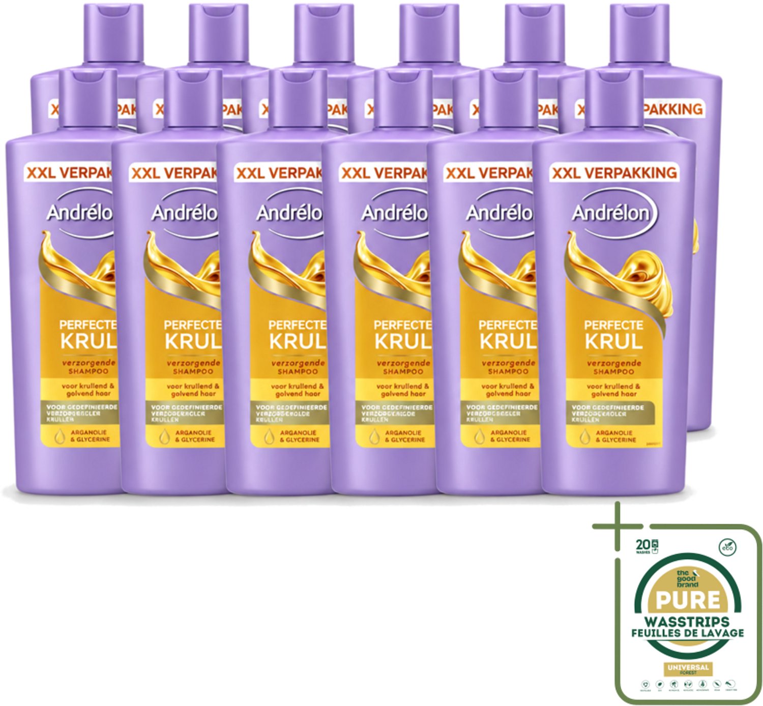 12 x Andrélon – Shampoo – Perfecte Krul – 685 ml - Krullend Haar - Haar Verzorging - Shampoo - Perfecte Krul - Arganolie