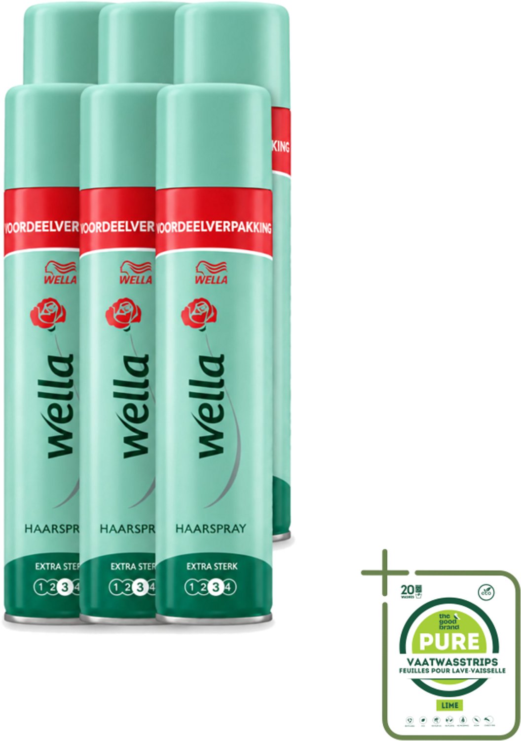 6 x Wella – Forte – Haarspray Extra Strong - 400 ml - Grootverpakking - Vaatwasstrips - Haarspray - Extra Sterke Fixatie - Natuurlijke Flexibiliteit - UV Bescherming - Haartypen