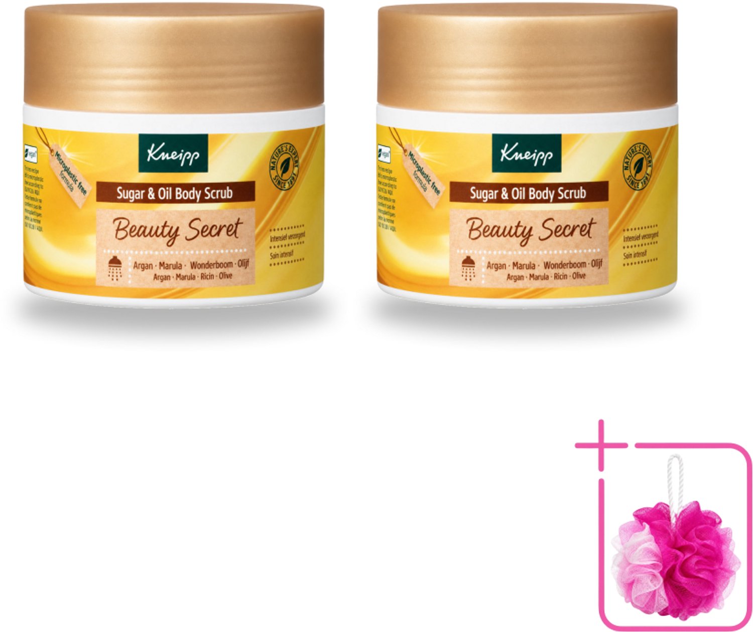 2 x Kneipp - Body scrub - Sugar & Oil - Beauty Secret - 200 ml - Bulkverpakking - Body scrub - Douchemop - Huid verzorging