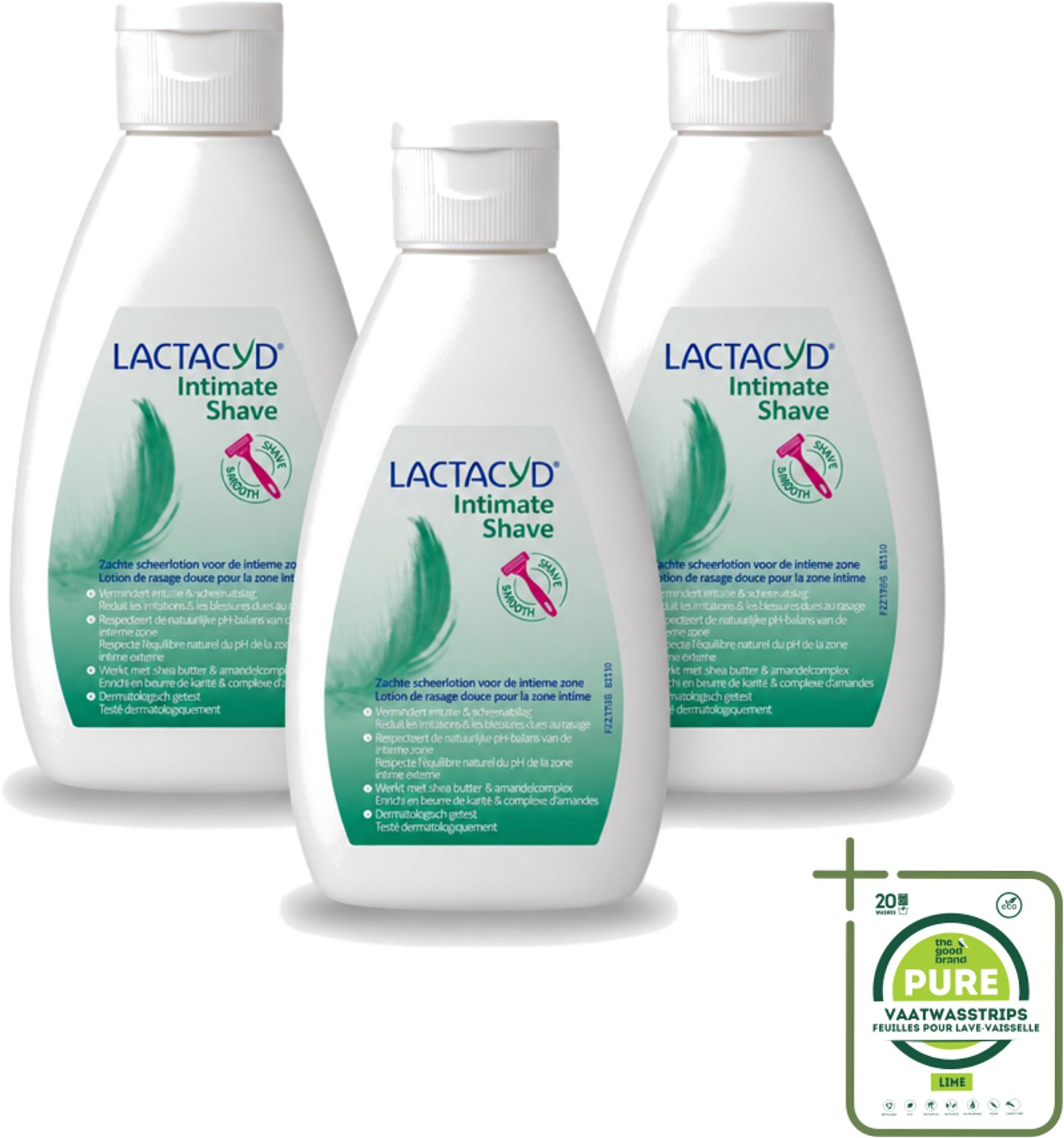 3 x Lactacyd – Intimate Shave – Scheerlotion – 200 ml - Grootverpakking - Vaatwasstrips - Intieme Scheerlotion - Gevoelige Huid - Scheercomfort - Scheerbultjes - Hydraterende Lotion