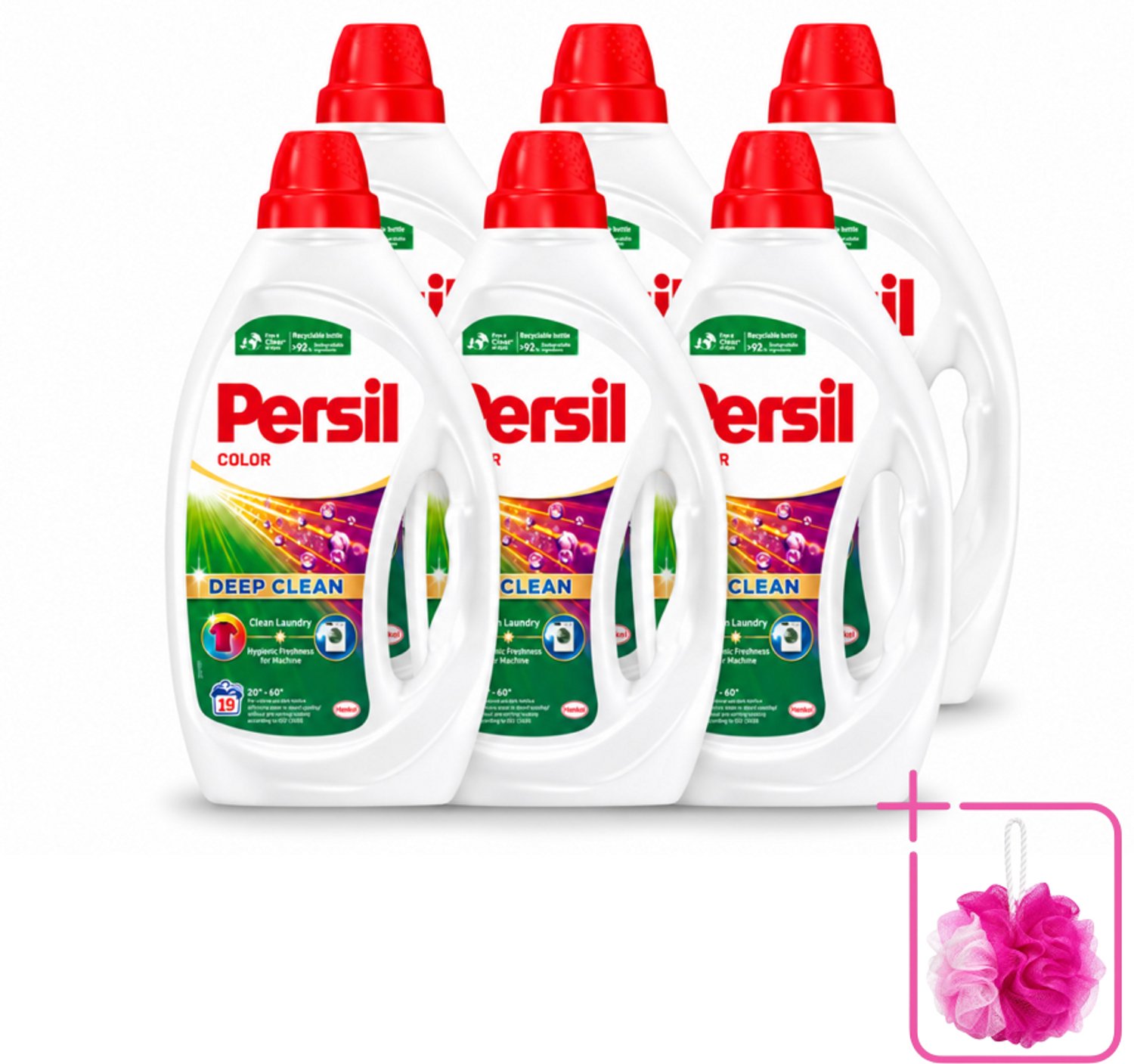 6 x Persil - Wasmiddel - Wasmiddel Gel Color - Voor Gekleurde Was - 19 wasbeurten - Bulkverpakking - Wasmiddel gel - Douchemop - Wasmiddel gekleurd