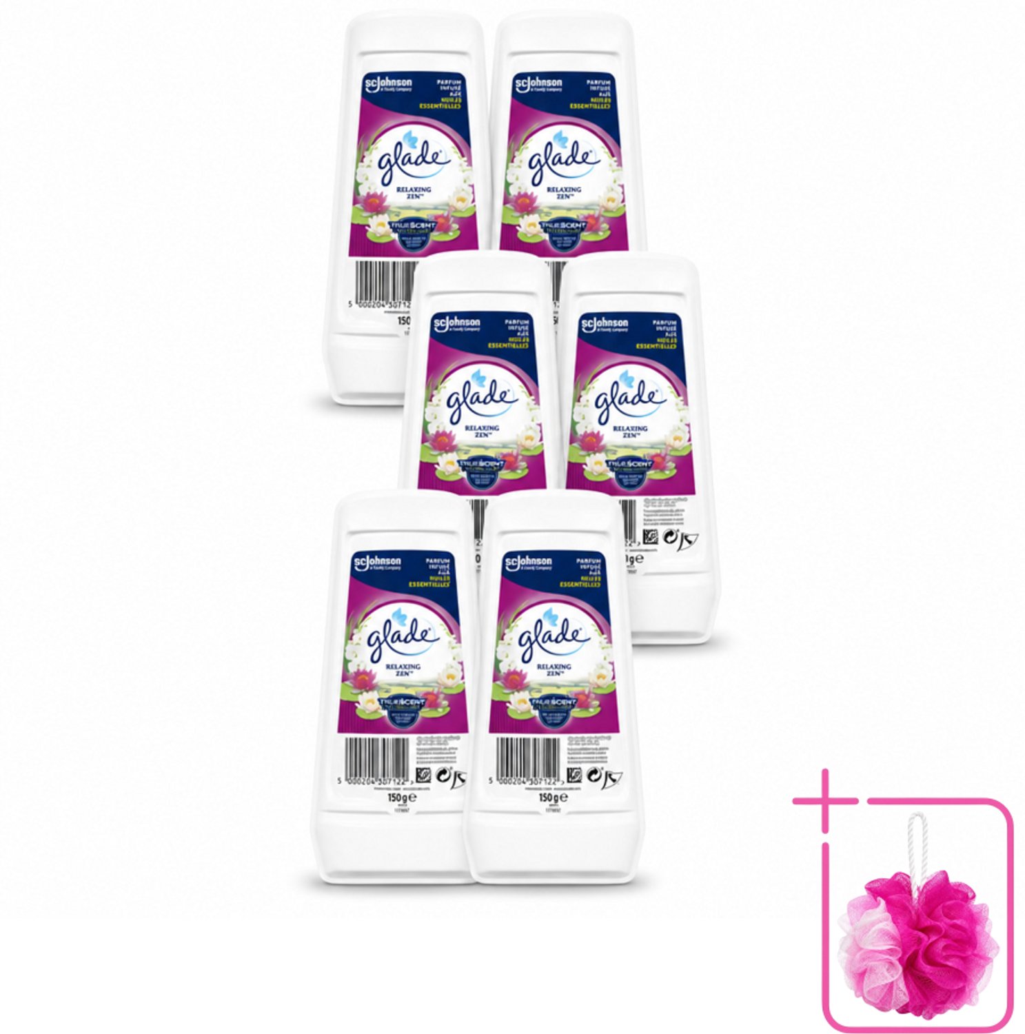 6 x Glade – Luchtverfrisser Gel – Relaxing Zen – 150 g - Bulkverpakking - Luchtverfrisser - Ontspannende geur