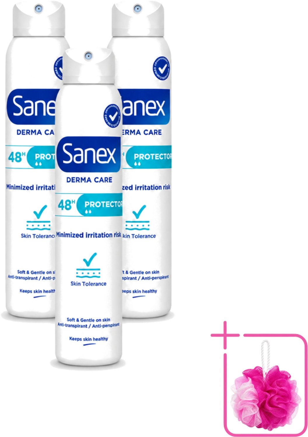 3 x Sanex – Deodorant Spray – Dermo Protector – 200 ml - Bulkverpakking - Huidbescherming - Zweetbehandeling