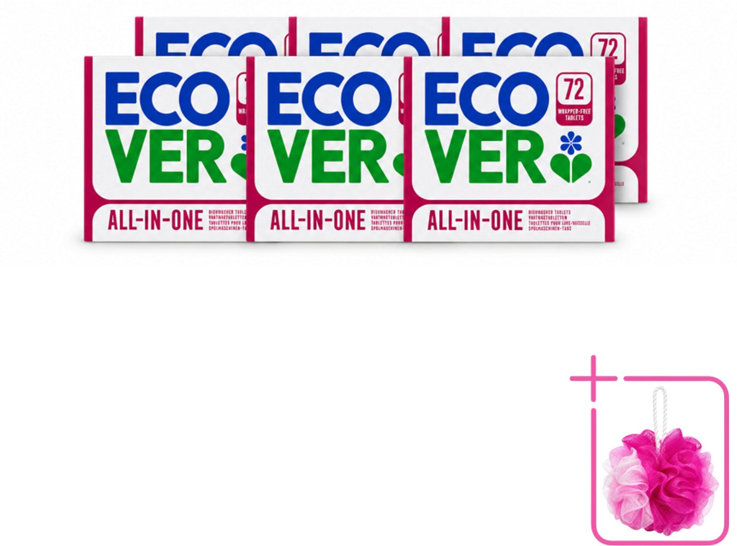6 x Ecover - Vaatwastabletten All-in-One - Lemon & Mandarin - 72 Tabs - Bulkverpakking - Vaatwastabletten - Natuurlijke reiniging