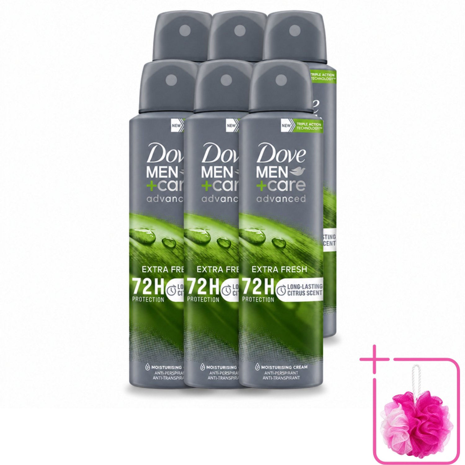 6 x Dove Men+Care Deodorant Spray - Extra Fresh - 150 ml - Bulkverpakking - Anti-zweet - Geurcontrole