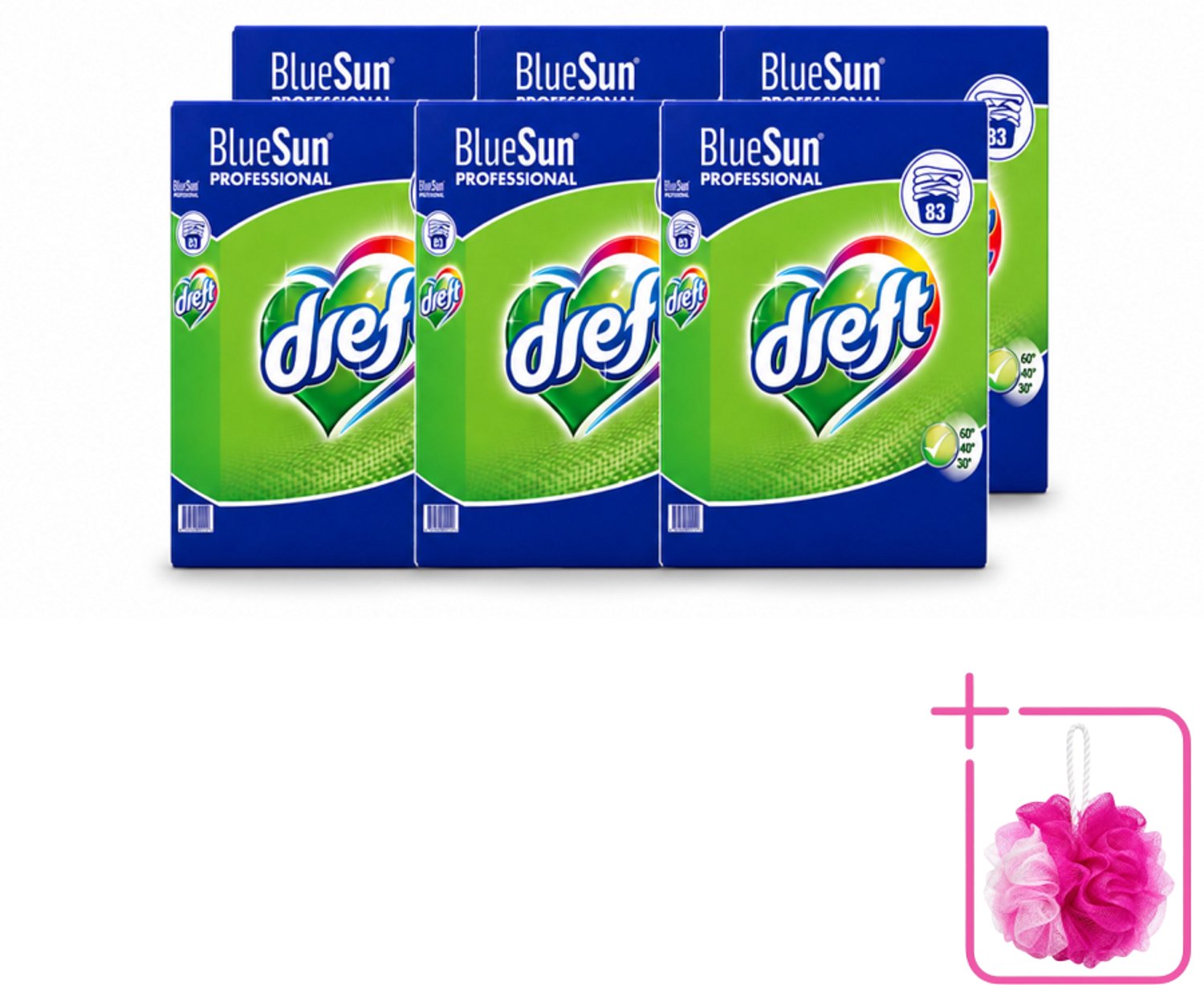 6 x Dreft - Wasmiddel Poeder - Professional - Efficiënte reiniging - 83 Wasbeurten - Bulkverpakking - Wasmiddel poeder - Douchemop - Vlekverwijdering