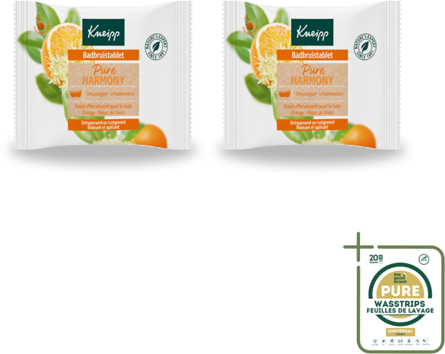 2 x Kneipp - Badbruistablet - Oranje lindebloesem - Wasstrips - Badbruistablet - Ontspanning - Harmonie - Balans - Natuurlijke Badproducten
