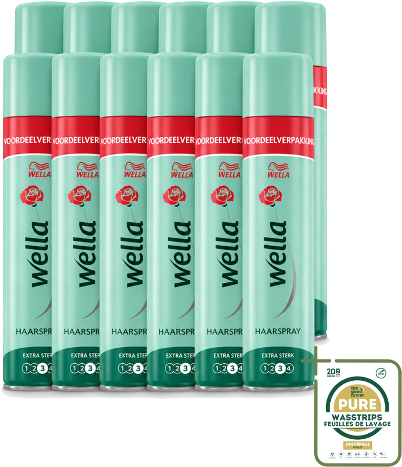12 x Wella – Forte – Haarspray Extra Strong - 400 ml - Wasstrips - Haarspray - Haarspray Extra Sterk - Haarspray Met UV Bescherming - Haarspray Voor Dagelijkse Gebruik - Haarspray Voor Langdurige Fixatie