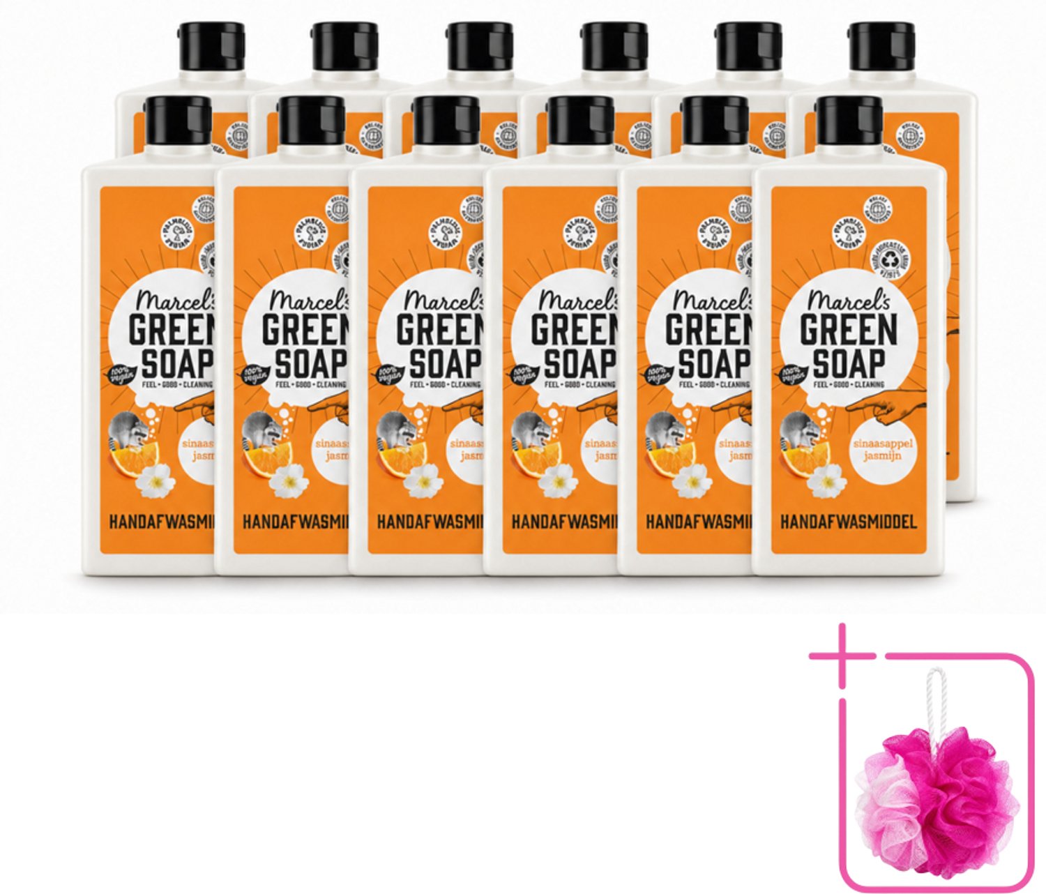 12 x Marcel's Green Soap - Afwasmiddel - Sinaasappel & Jasmijn - Voor dagelijks gebruik - 500 ml - Bulkverpakking - Afwasmiddel sinaasappel jasmijn - Douchemop - Natuurlijke afwas