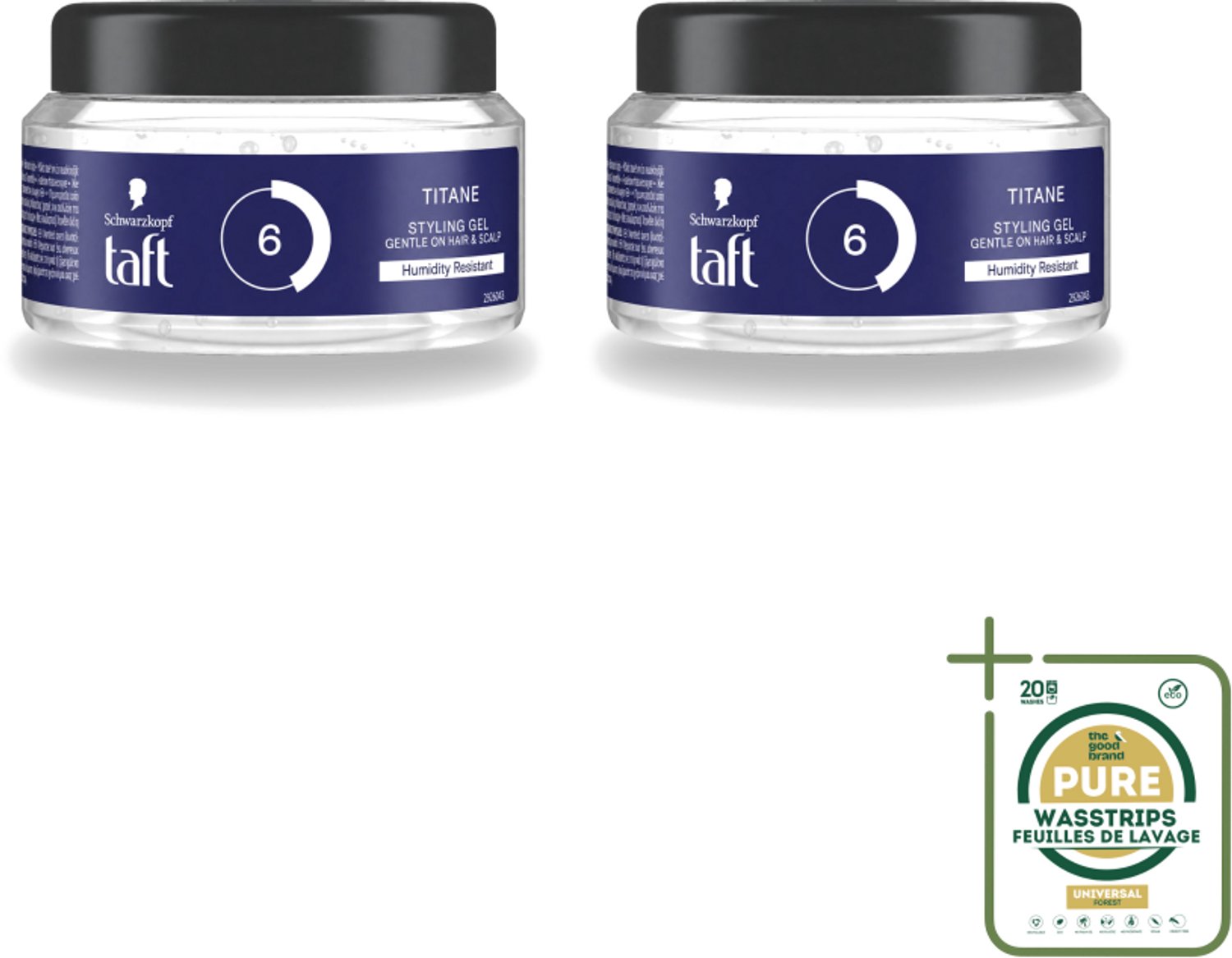 2 x Taft - Titane 6 - Styling Gel - Krachtige styling - 250 ml - Styling Gel - Krachtige Fixatie - Vochtbestendige Gel - Titanium Hold - Kort Haar