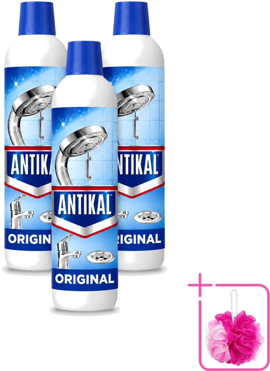 3 x Antikal Original Gel - Kalkreiniger - Extra Hechting - Diepwerkend - 750 ml - Bulkverpakking - Kalkreiniger - Douchemop - Kalkaanslag