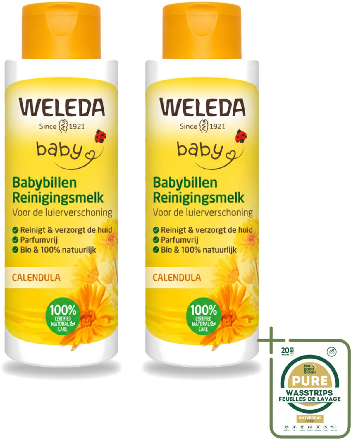 2 x WELEDA - Reinigingsmelk - Babybillen Calendula - 400 ml - Babybillen Reinigen - Natuurlijke Babyverzorging - Calendula Melk - Gevoelige Huid Verzorgen - Babyhuid Verzorging