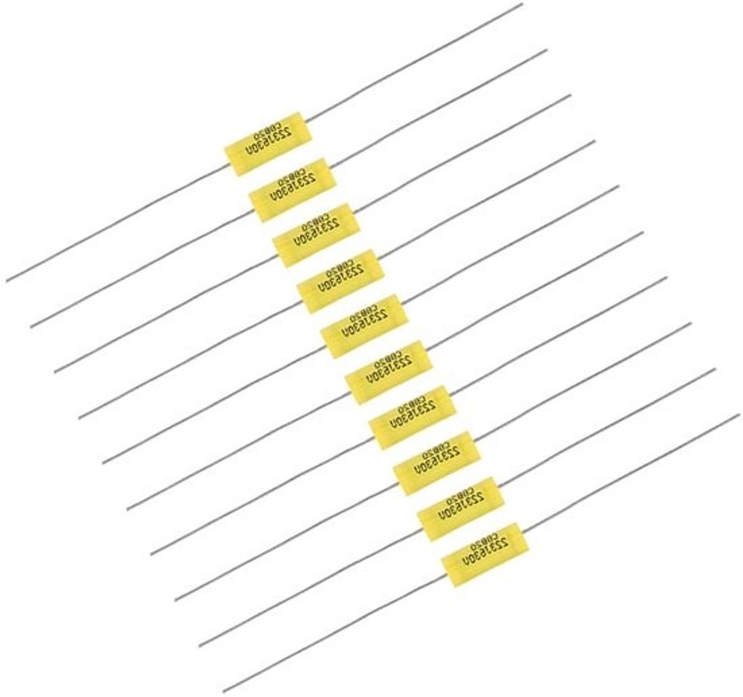 Axiale condensatoren - Polyesterfolie - Voor elektronicareparatie - Geschikt voor hoogspanning - 10 stuks - Niet van toepassing