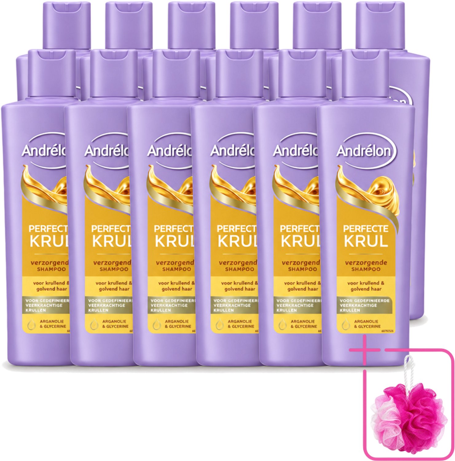 12 x Andrélon – Shampoo – Perfecte Krul – 250 ml - Bulkverpakking - Krullen verzorging - Douchemop - Krulshampoo