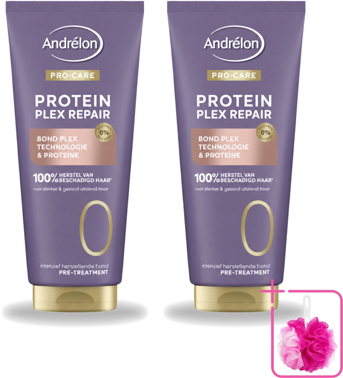 2 x Andrélon – Pre-Treatment – Pro Care Protein Plex Repair – 170 ml - Bulkverpakking - Haarbescherming - Douchemop - Haarherstel