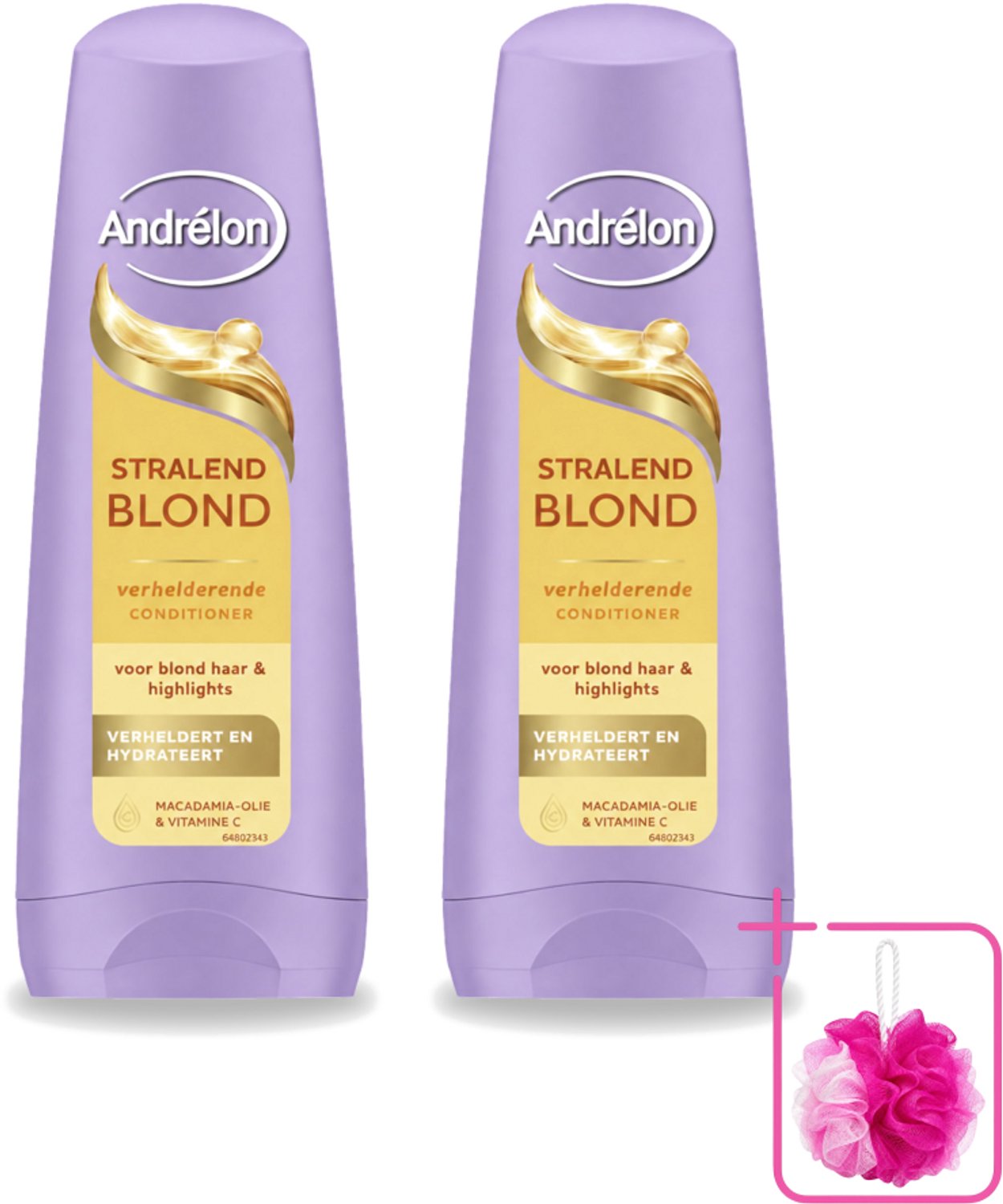 2 x Andrélon – Conditioner – Stralend Blond – 200 ml - Bulkverpakking - Blond haar verzorgen - Douchemop - Verhelderen
