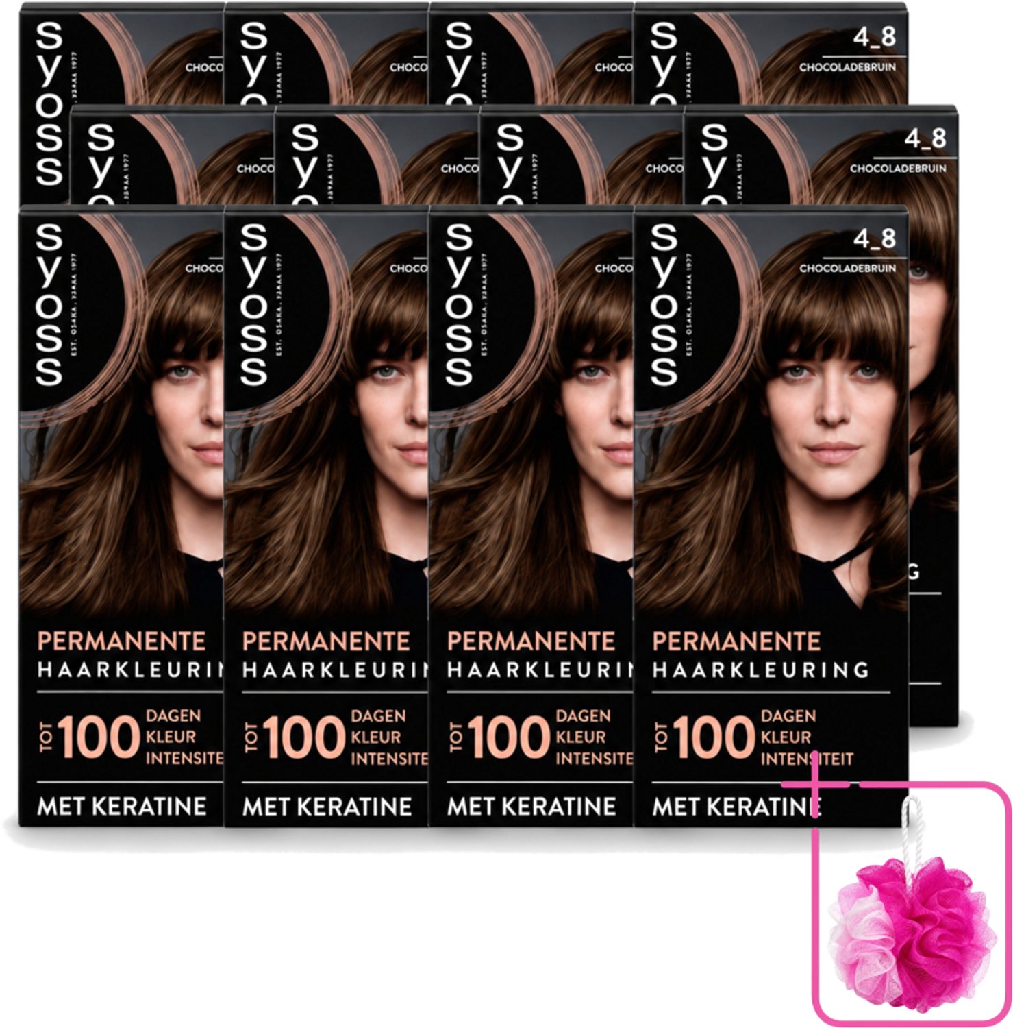 12 x SYOSS Permanent Coloration 4-8 - Haarverf - Chocolade Bruin - Bulkverpakking - Haarkleur - Chocoladebruin