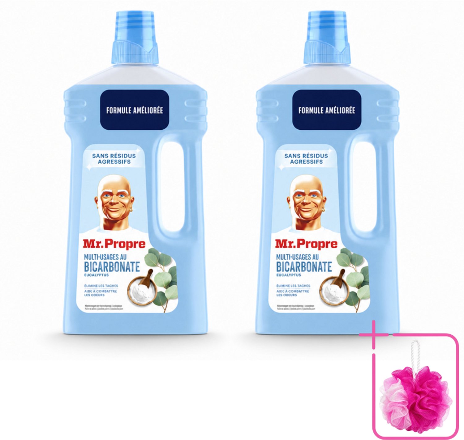 2 x Mr. Propre – Allesreiniger – Bicarbonaat & Eucalyptus – 1000 ml - Bulkverpakking - Allesreiniger - Bicarbonaat