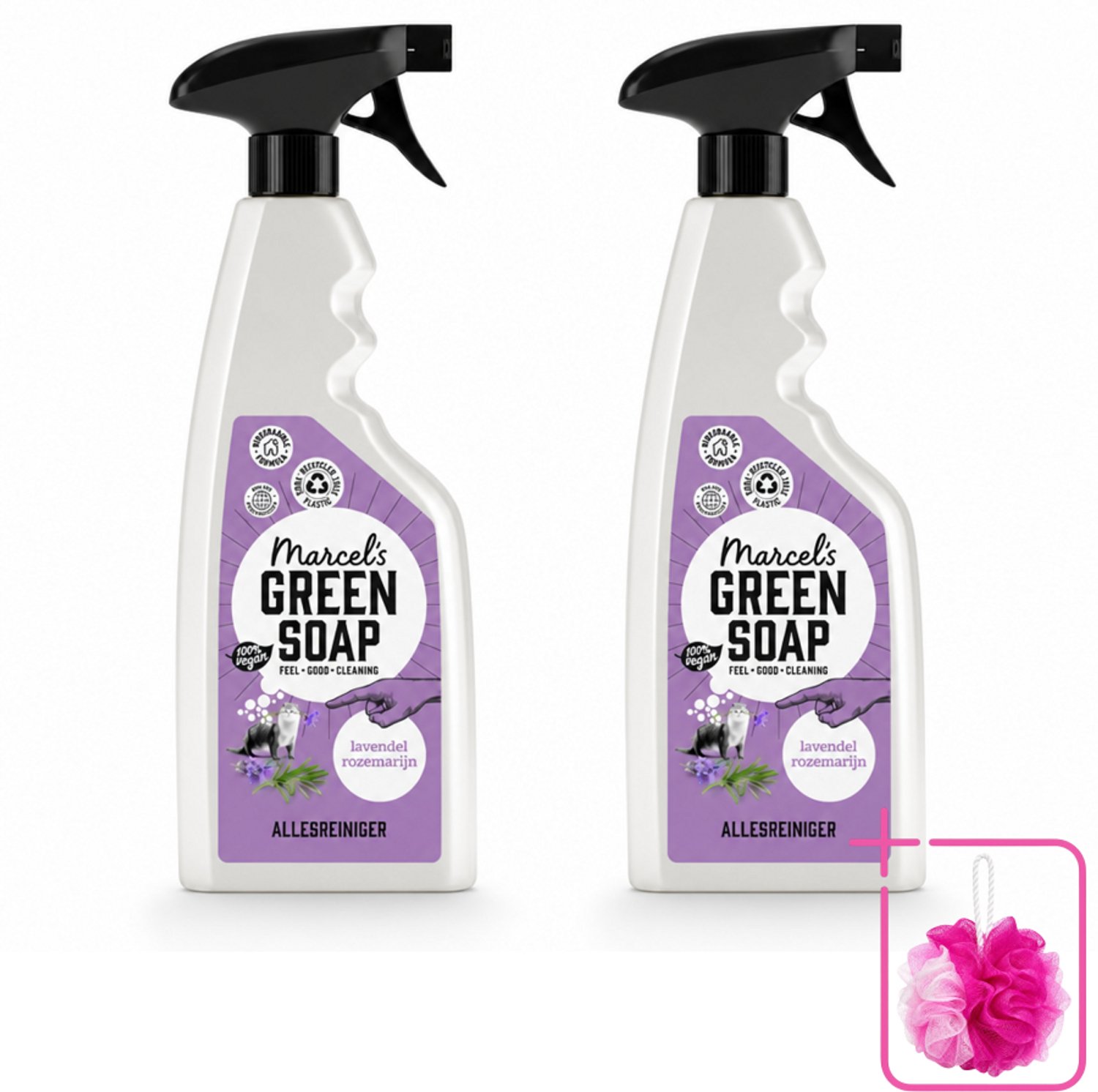 2 x Marcel’s Green Soap – Allesreiniger Spray – Lavendel & Rozemarijn – 500 ml - Bulkverpakking - Allesreiniger spray - Natuurlijke reiniger
