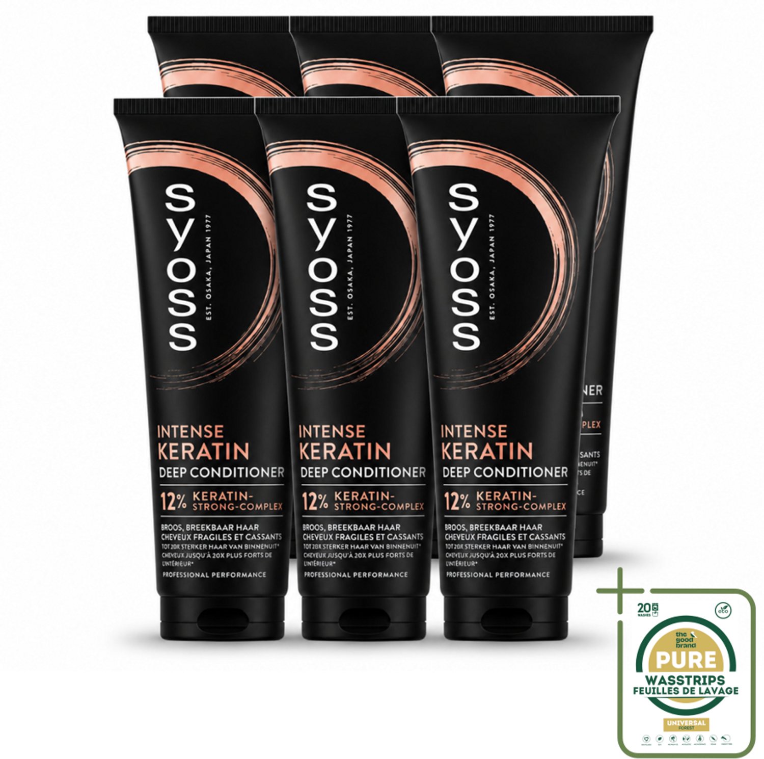 6 x Syoss - Keratin Conditioner - 250 ml - Wasstrips - Keratine Conditioner - Haarverzorging - Sterke Haar - Gezond Haar - Breekbaar Haar