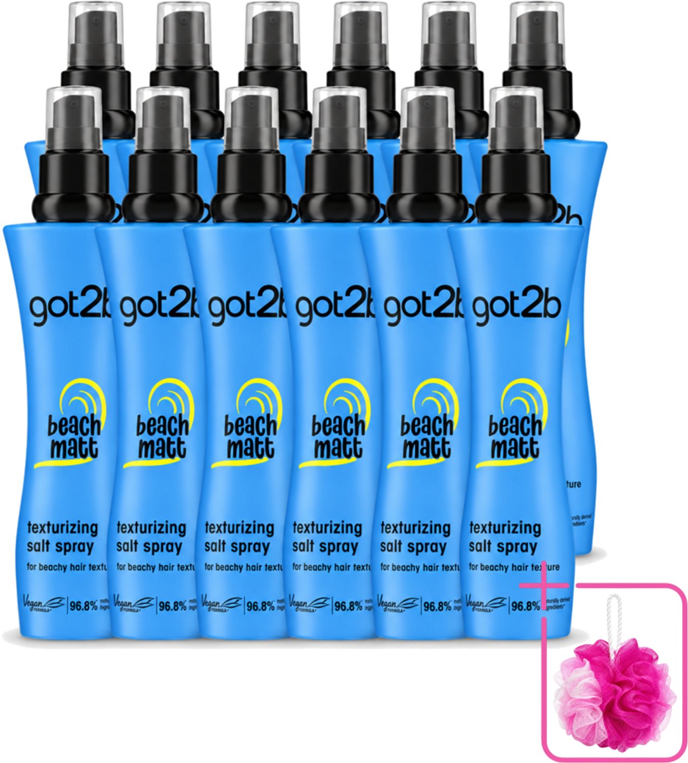 12 x Got2B - Salt Spray - Beach Babe - 200 ml - Bulkverpakking - Strandlook - Douchemop - Zout spray