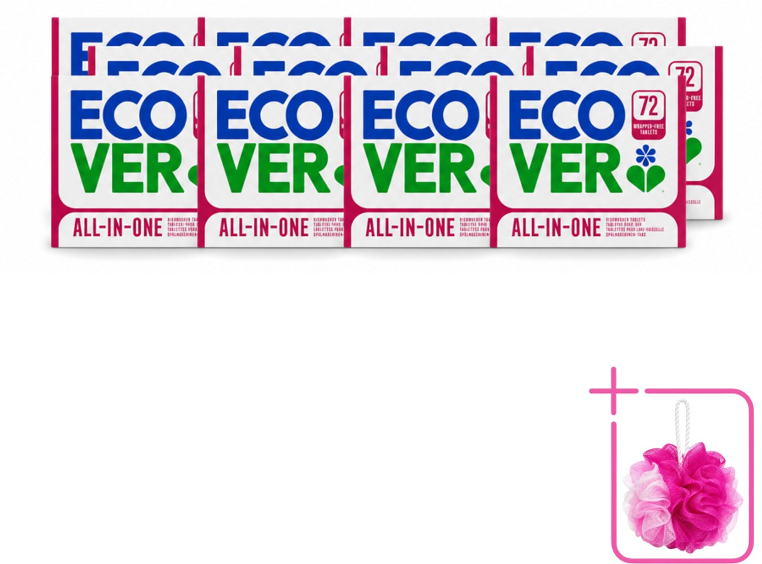 12 x Ecover - Vaatwastabletten All-in-One - Lemon & Mandarin - 72 Tabs - Bulkverpakking - Vaatwastabletten - Natuurlijke reiniging