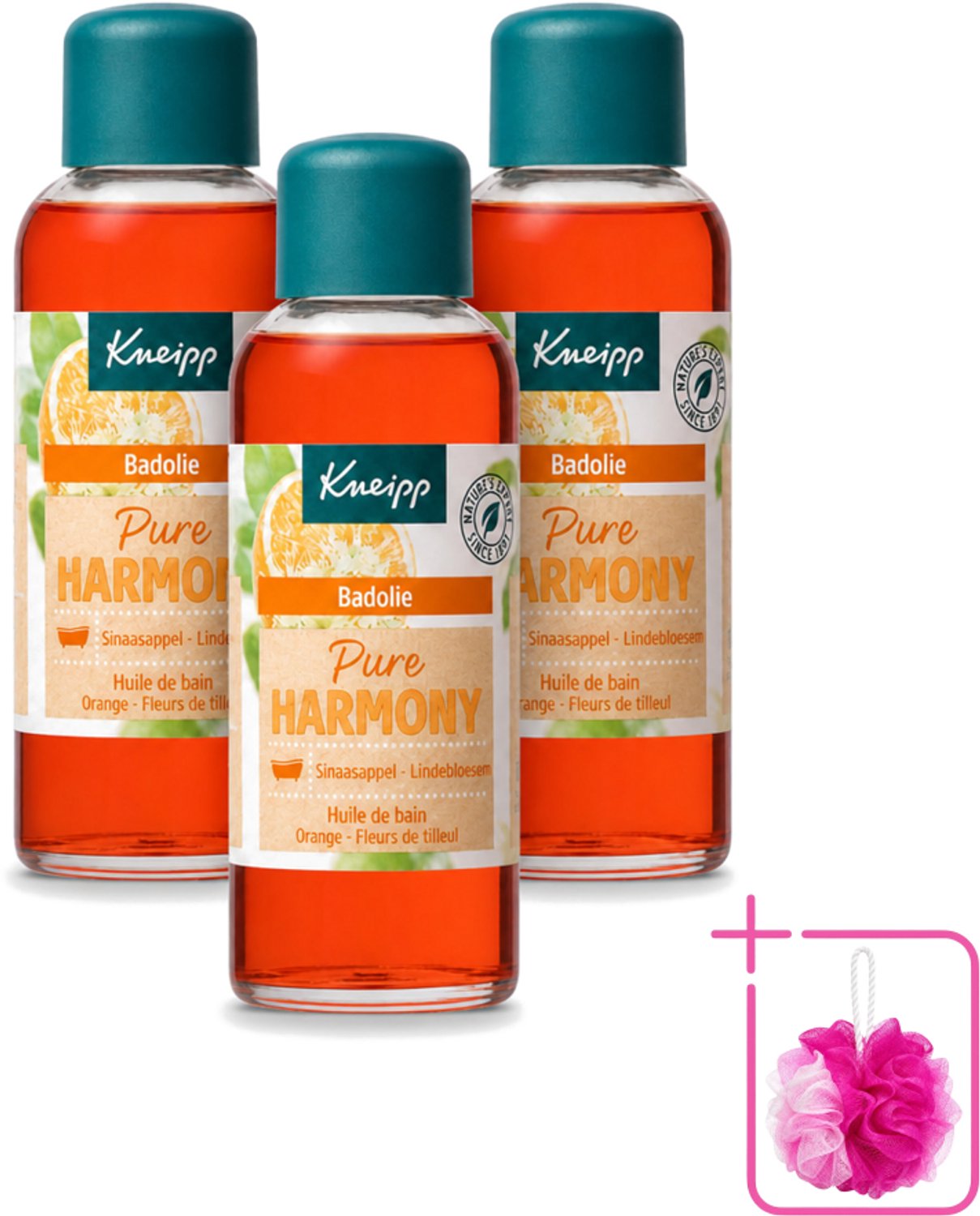 3 x Kneipp - Badolie - Oranje lindebloesem - 100 ml - Bulkverpakking - Badolie - Douchemop - Ontspanning