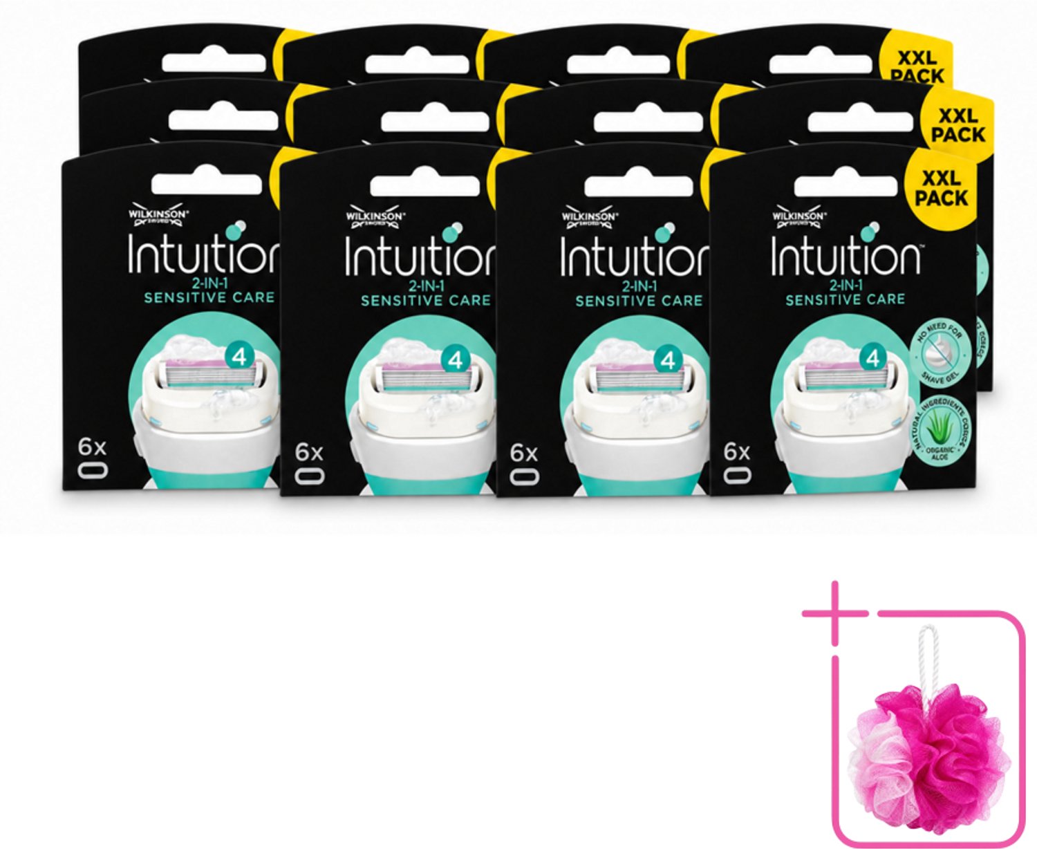12 x Wilkinson Intuition - Navulmesjes - 2 in 1 Sensitive Care - Voor Gevoelige Huid - 6 mesjes - Bulkverpakking - Gevoelige huid - Scheren