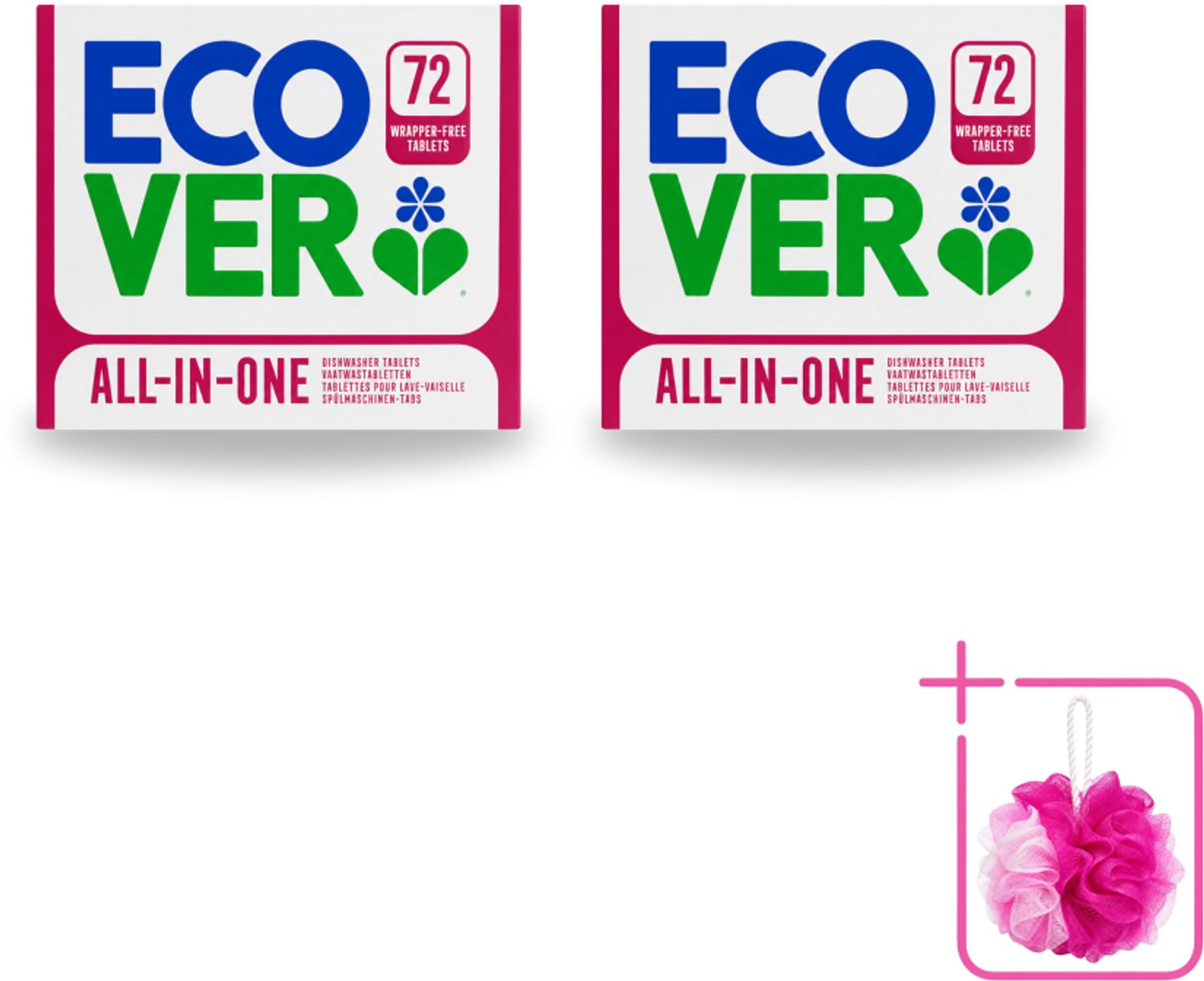 2 x Ecover - Vaatwastabletten All-in-One - Lemon & Mandarin - 72 Tabs - Bulkverpakking - Vaatwastabletten - Natuurlijke reiniging