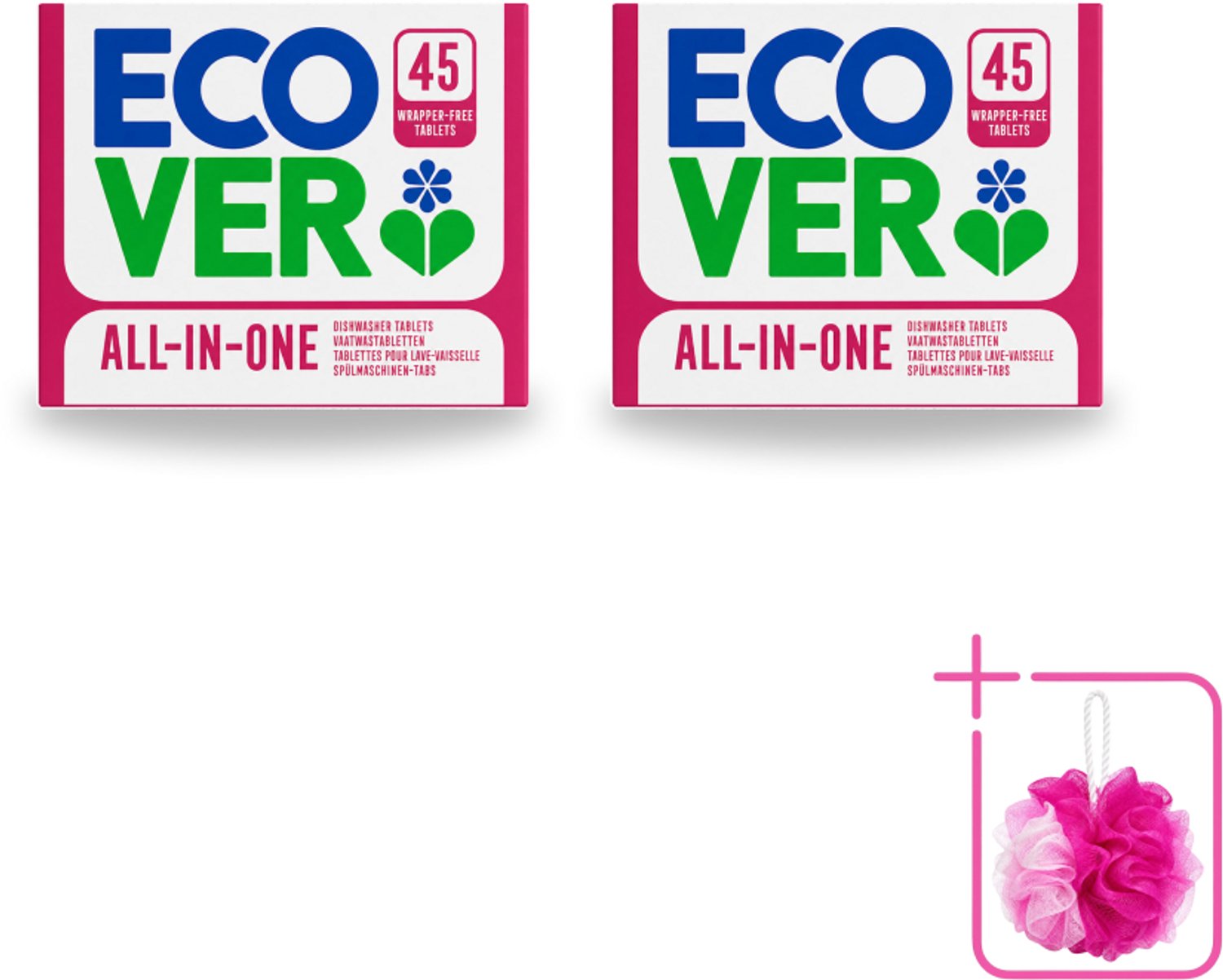 2 x Ecover - Vaatwastabletten All-in-One - Lemon & Mandarin - 45 Tabs - Bulkverpakking - Vaatwasmiddel - Vaatwastablet