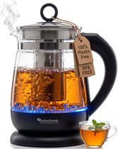TurboTronic Glazen Waterkoker – Elektrisch – 1,8L – Temperatuurregeling – Warmhoudfunctie – met Theefilter – LED Verlichting – 2200W