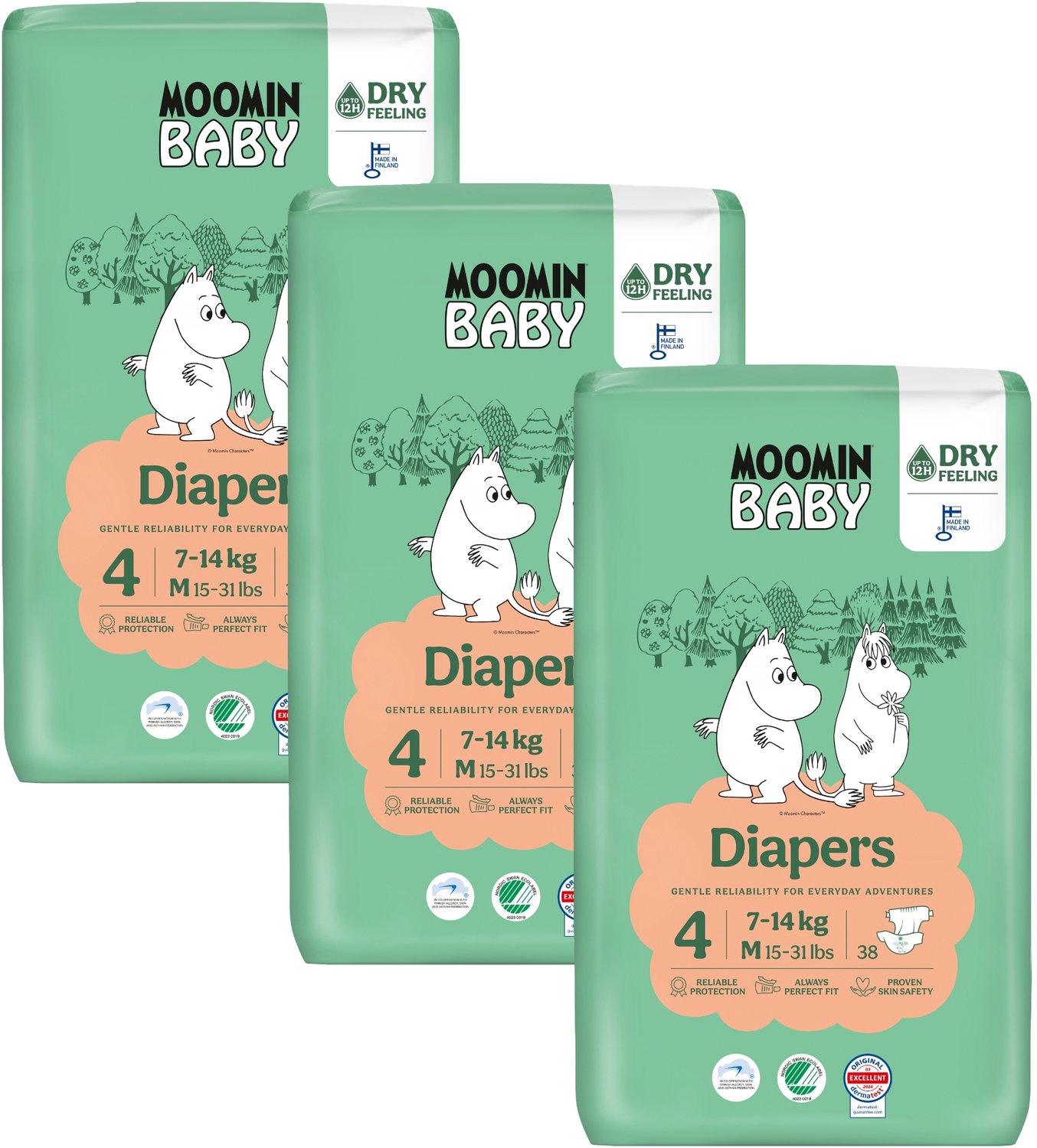 Moomin Baby Eco luiers maat 4 | 126 stuks