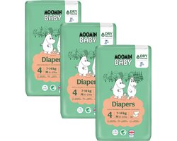 Muumi Baby Eco Luiers - Maat 4 - 7-14 kg - 126 stuks - Parfumvrij - Voor de gevoelige huid - Anti-allergischh