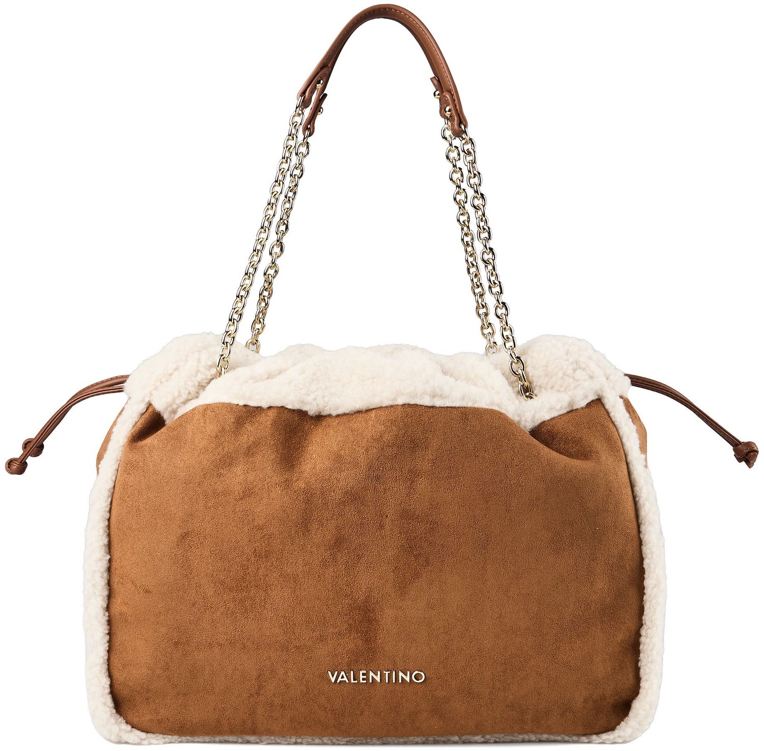 VALENTINO shopper Max Shopping Bag Cuoio / Ecru Lichtbruin