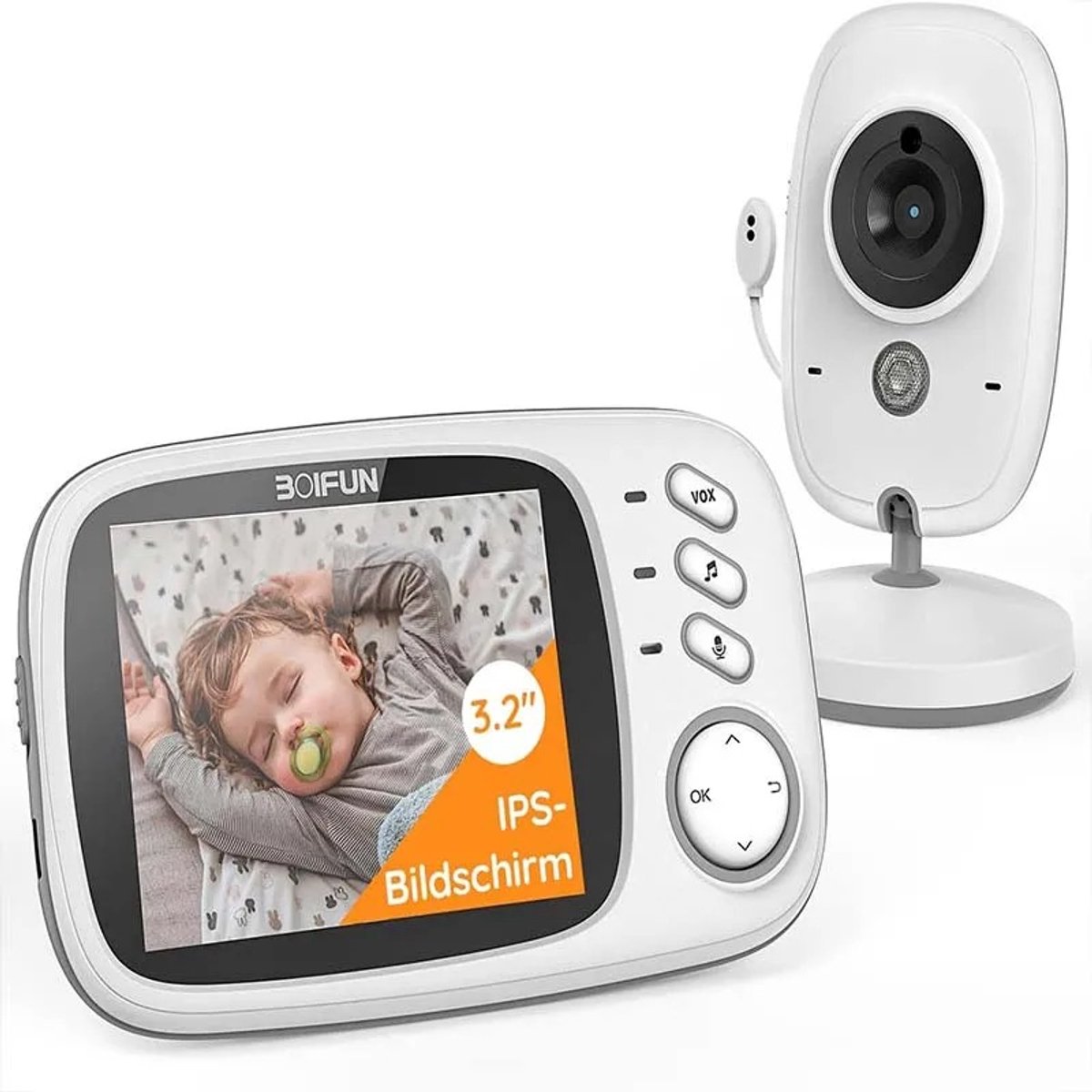 Waves - Babyfoon - Babyfoon met camera - Babyfoons - Babyfoon met temperatuur indicatie - Babyfoon met nachtzicht - Kleur wit