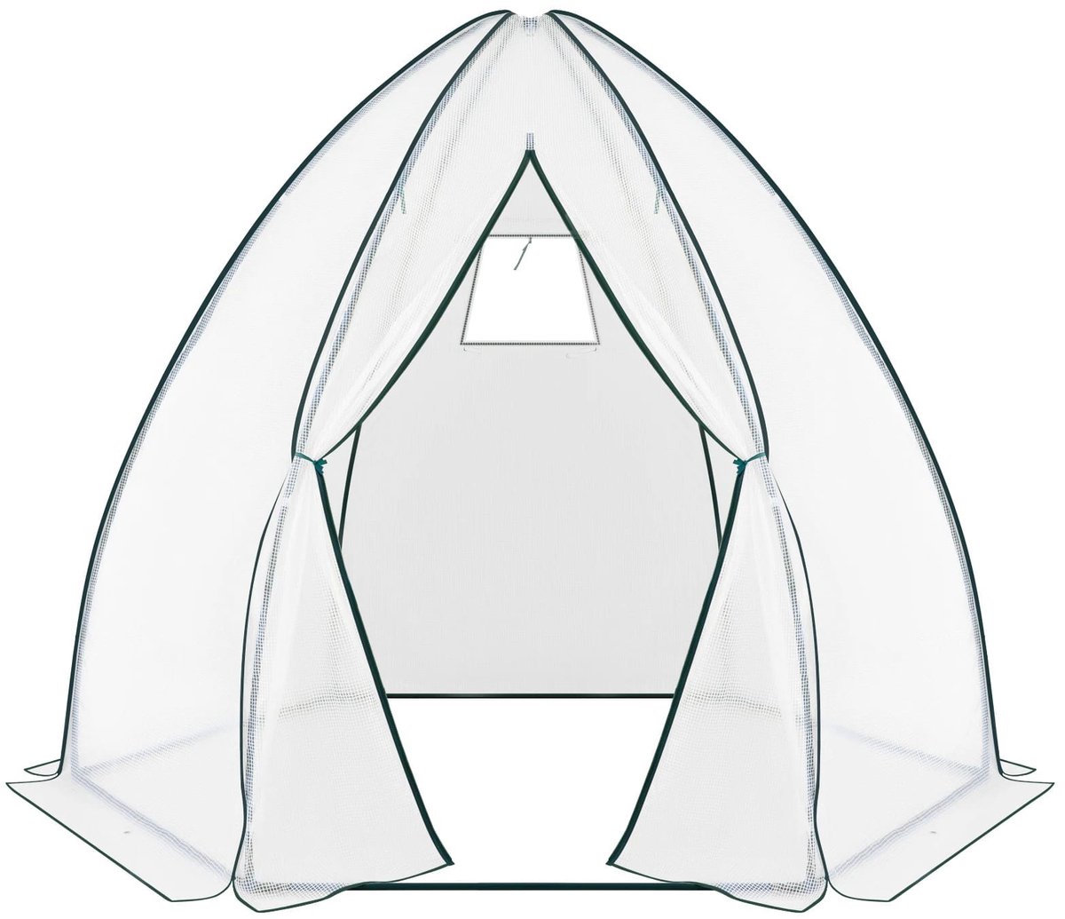 Klarven® Tuinkas Winter Tent Wit - Tuinkast - Tuinkasten Voor Buiten - Winddichte Tuinkas - Greenhouse - Winddicht En Waterdicht - Bescherming Tegen Vorst, Regen En Wind - B240xd240xh200cm