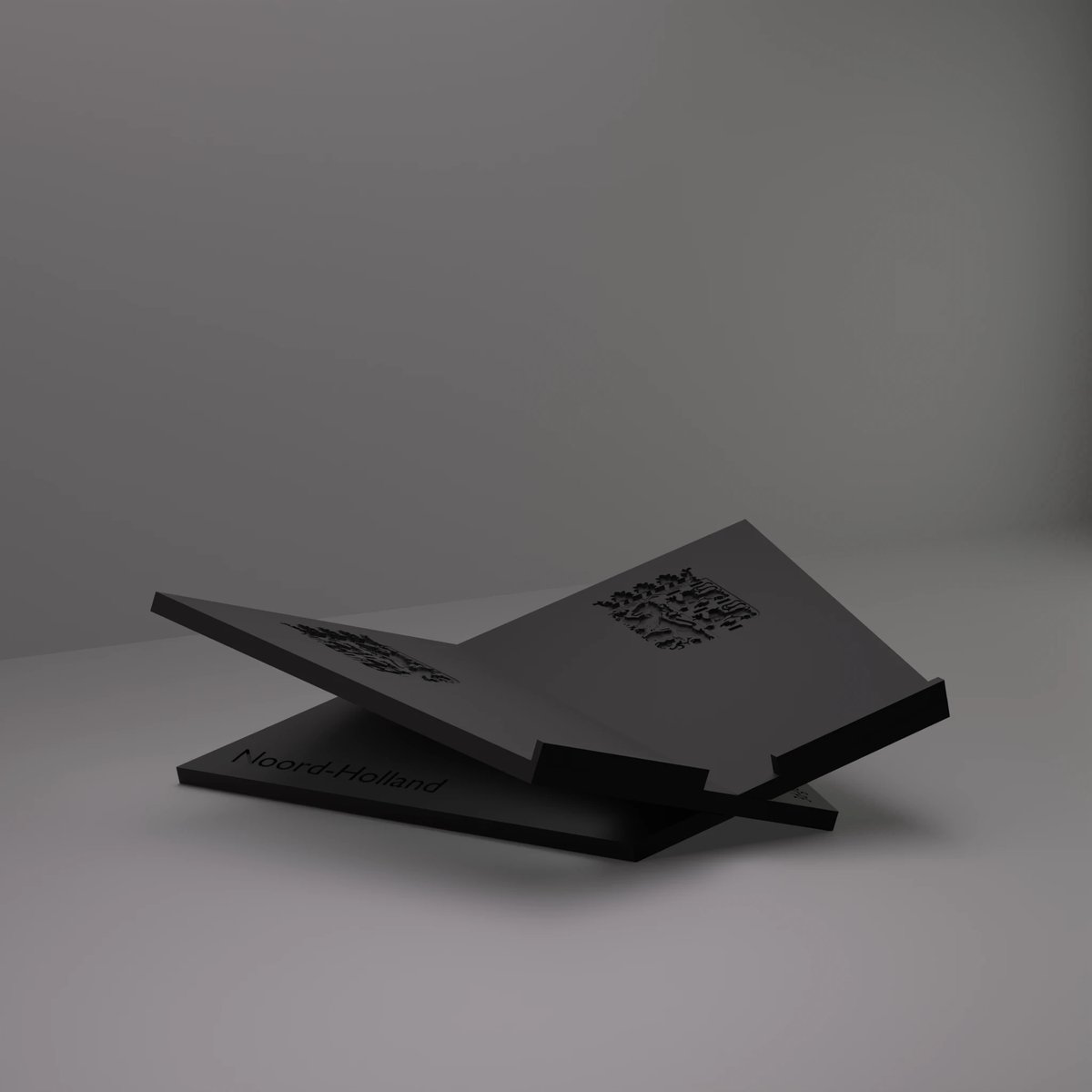 3d-gezellig Grote Boekenstandaard Noord-Holland - Boekensteun - Boekenhouder - Book Holder - 46*31*12 cm - Zwart - 100% gerecycled PLA (bioplastic)