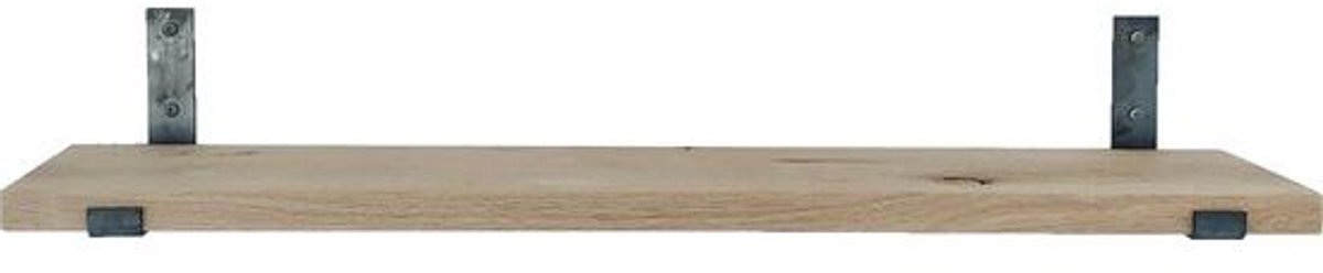 GoudmetHout Lichte Eiken Wandplank - 240x20 cm - Plankdragers L-UP Zonder Coating Licht eiken