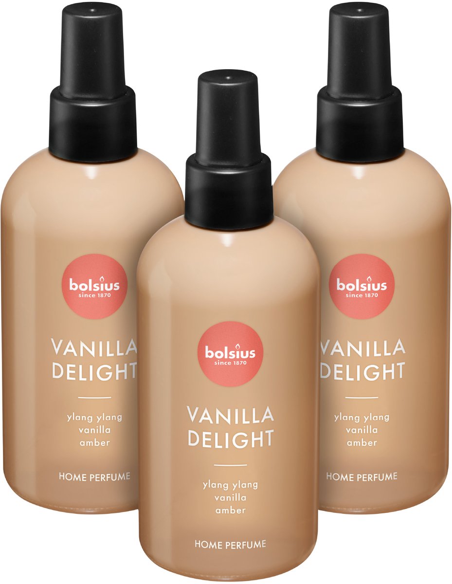Bolsius - Huisparfum - Vanilla Delight - 3 stuks - Bloemig - 225ml