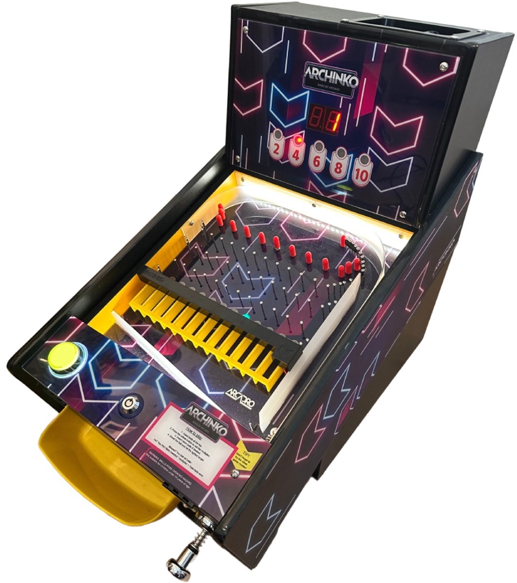 Archinko – Arcade machine met metalen speelballen - Tafelmodel Speelautomaat - Inc 500 RVS ballen