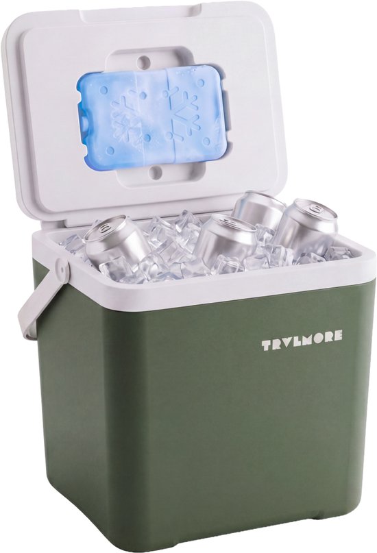 TRVLMORE Koelbox 14L - Frigobox - Inclusief Koelelement - Koelbox Klein - Groen